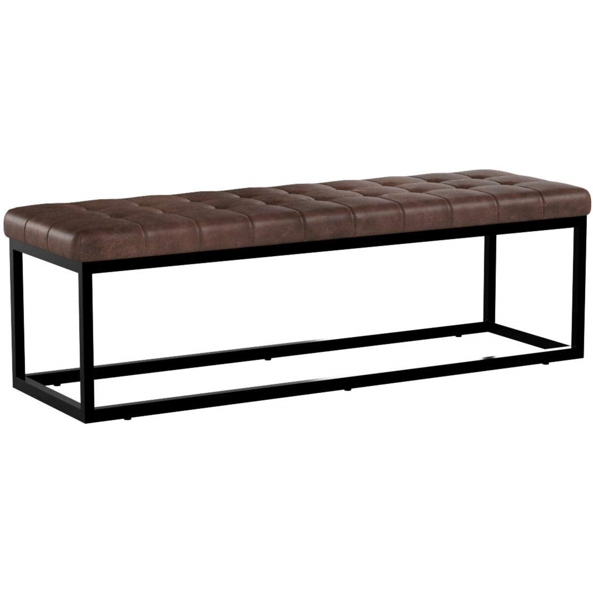Global Archive 55"" Genuine Distressed Leather Ottoman Bench
