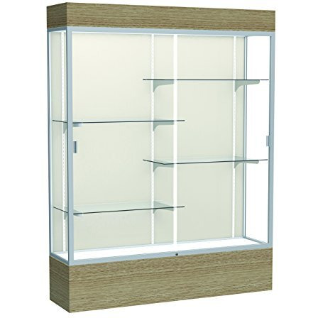 Reliant   60"&quotW X 80"&quotH X 16"&quotD  Lighted Floor Case  Plaque Back  Satin Finish   Driftwood Base