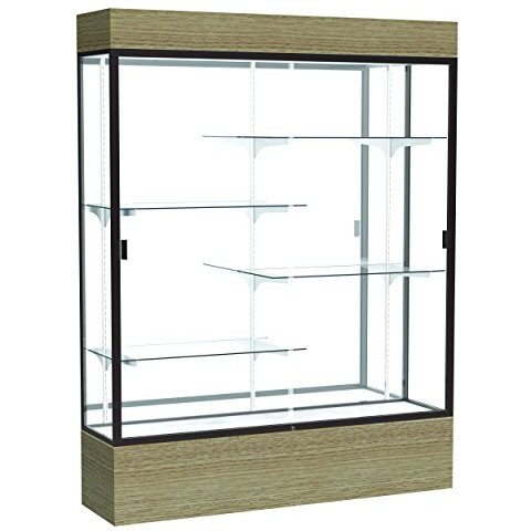 Reliant   60"&quotW X 80"&quotH X 16"&quotD  Lighted Floor Case  White Back  Dk. Bronze Finish   Driftwood Base