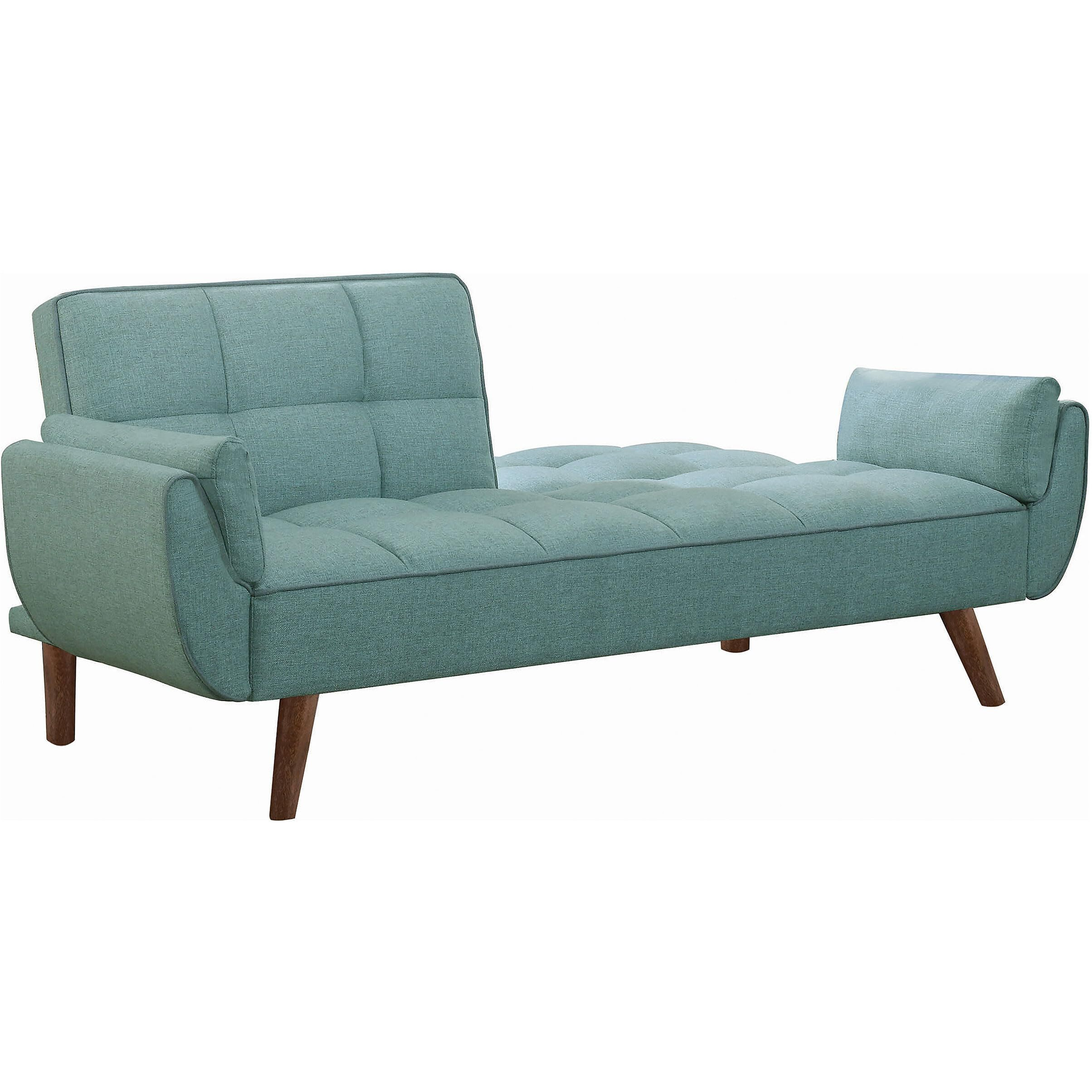 Caufield Biscuit-Tufted Sofa Bed Turquoise Blue