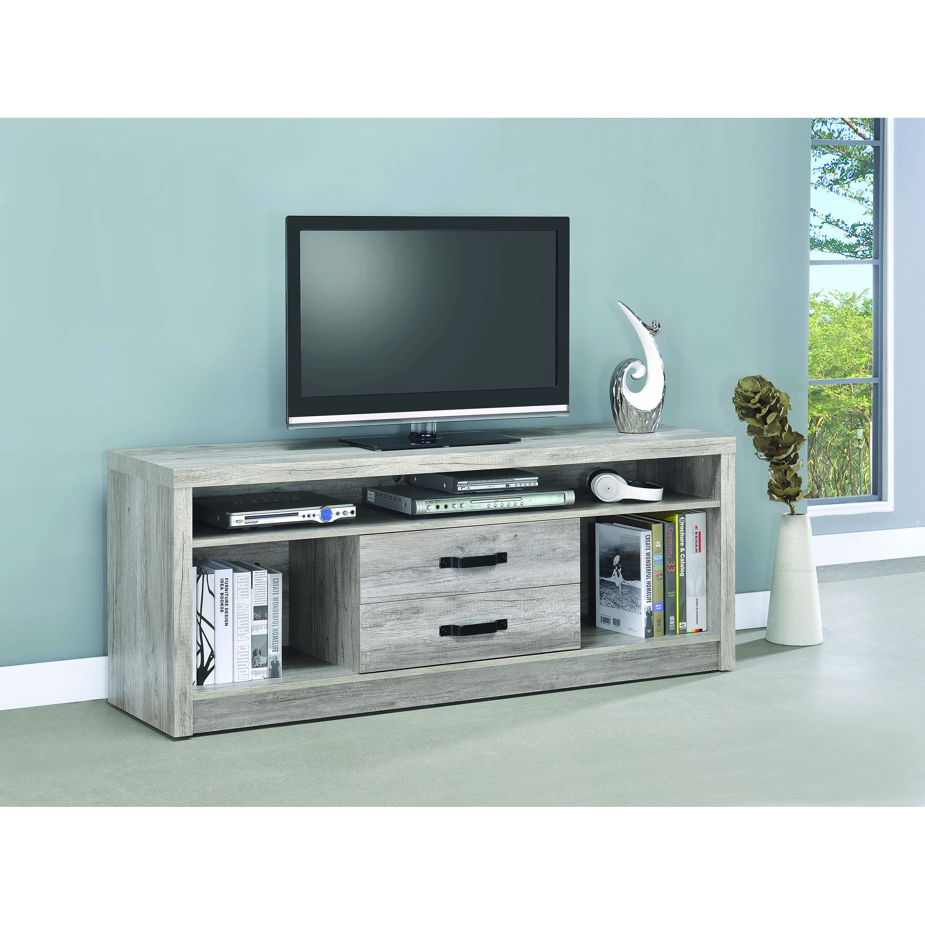 Modern Grey Driftwood Tv Console