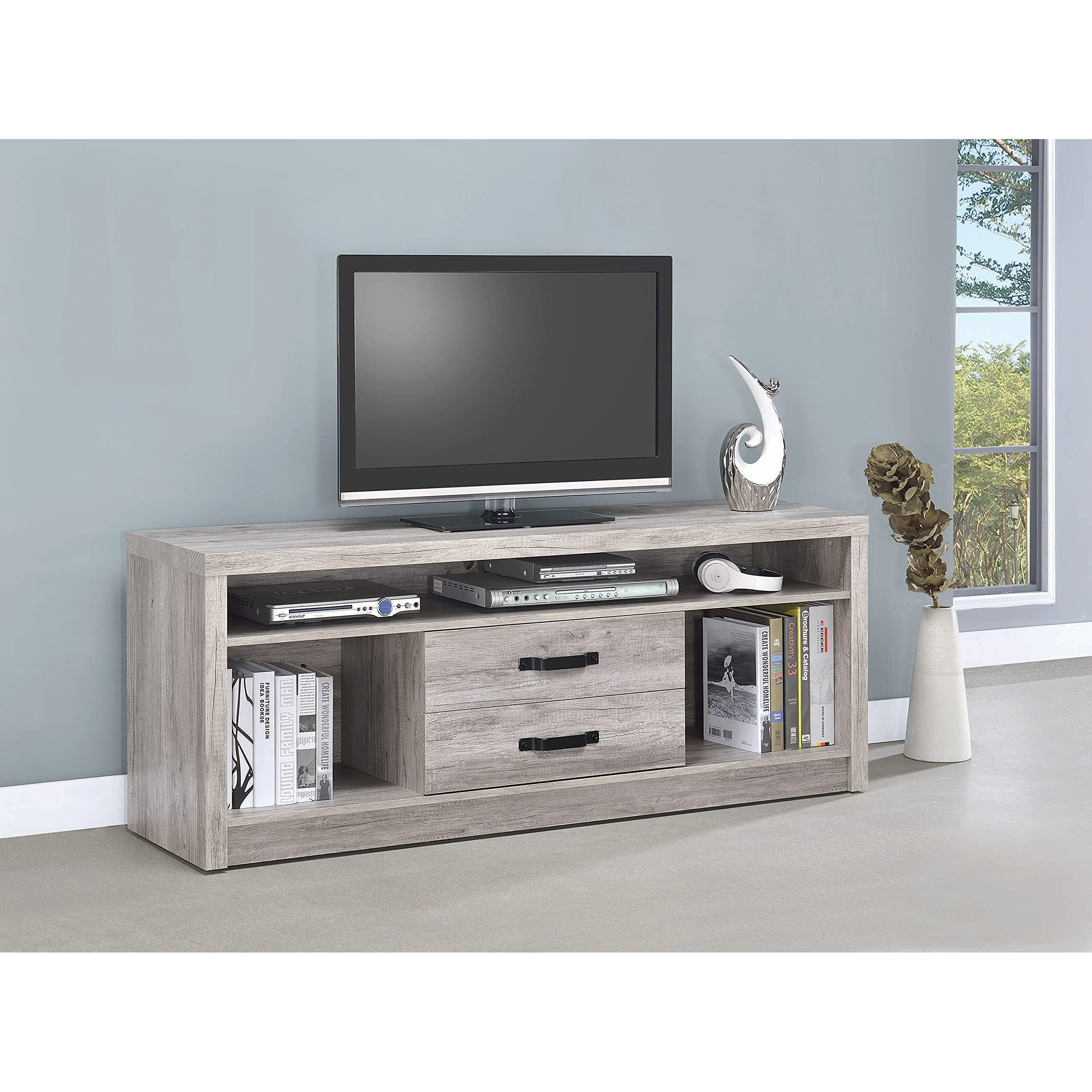 Modern Grey Driftwood Tv Console
