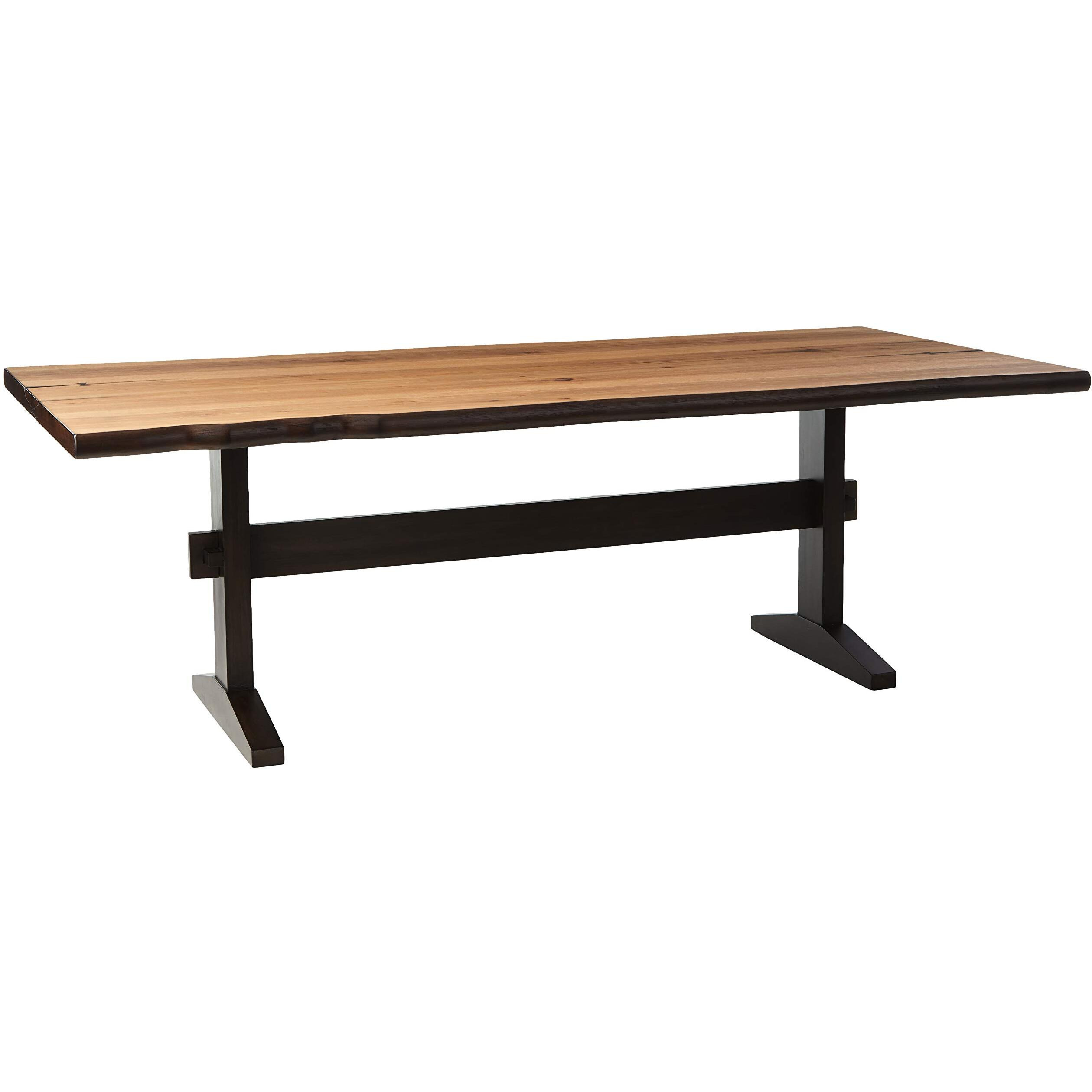 Bexley Live Edge Trestle Dining Table Natural Honey And Espresso