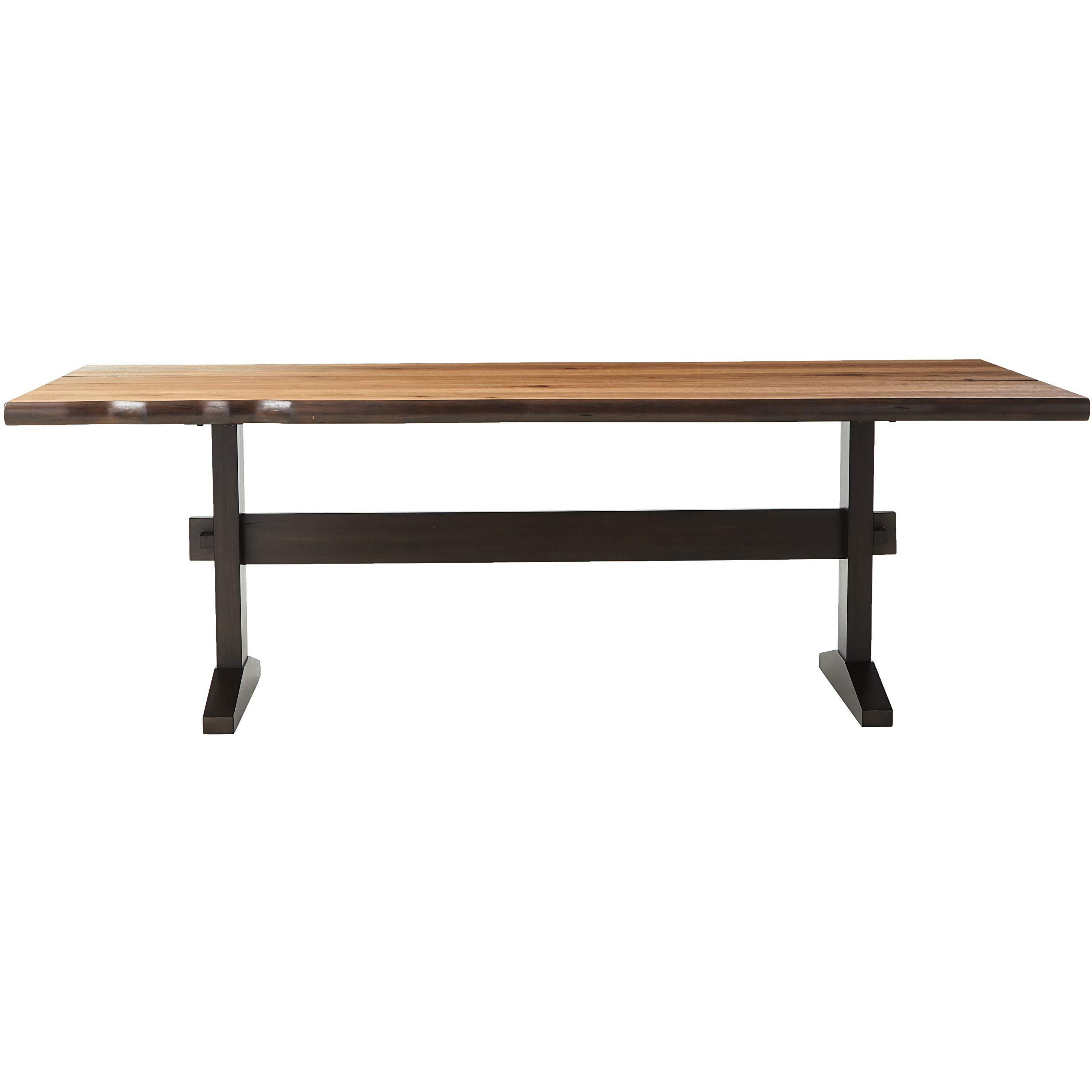 Bexley Live Edge Trestle Dining Table Natural Honey And Espresso
