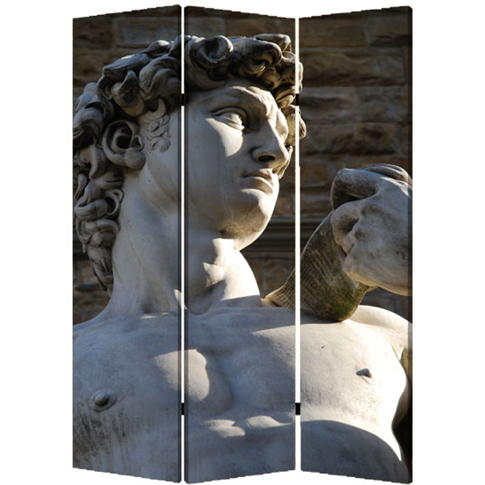 1"" X 48"" X 72"" Multi Color Wood Canvas Rome  Screen