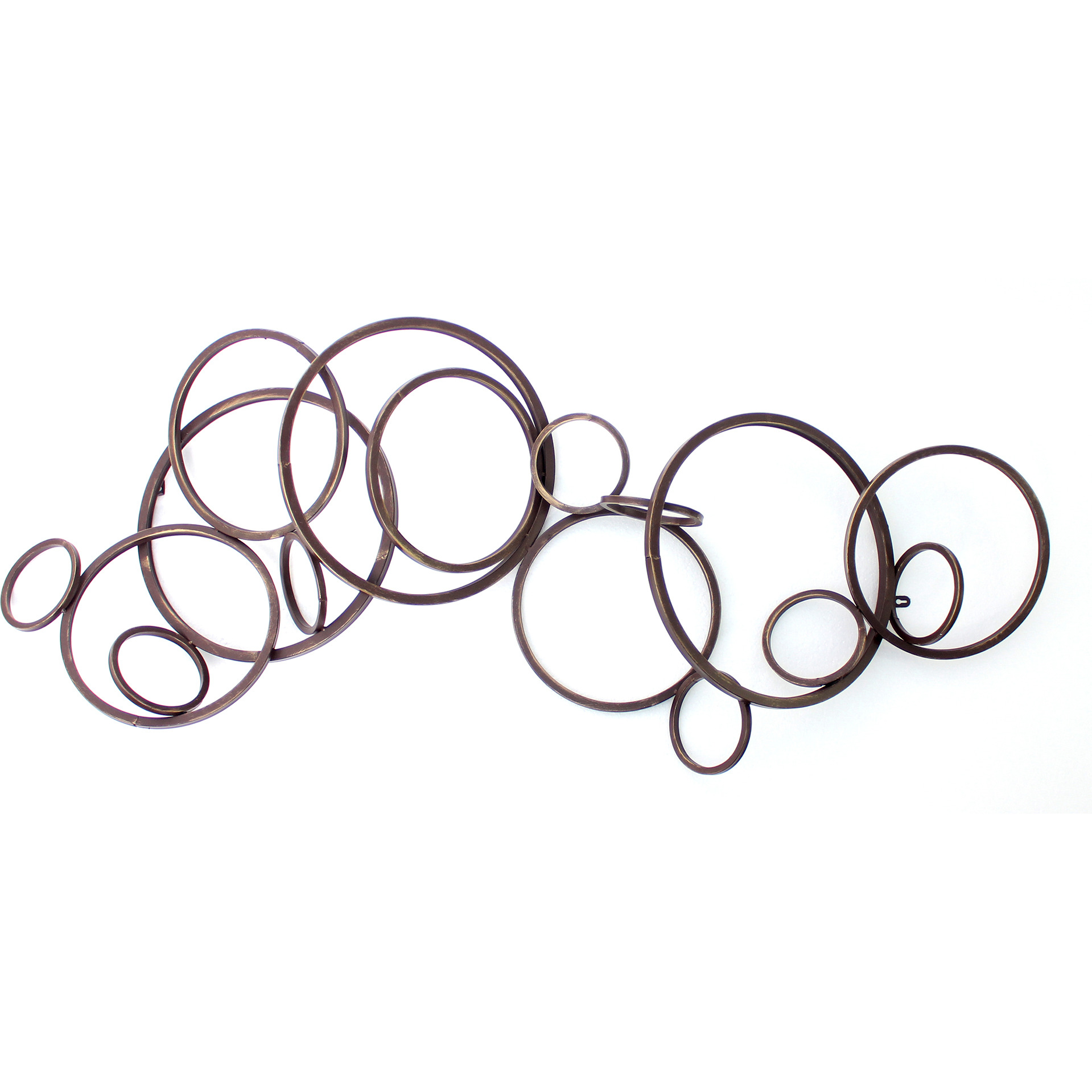6.75 X 21.5 X 55.5 Silver Industrial Metallic Multi Circle Wall Decor
