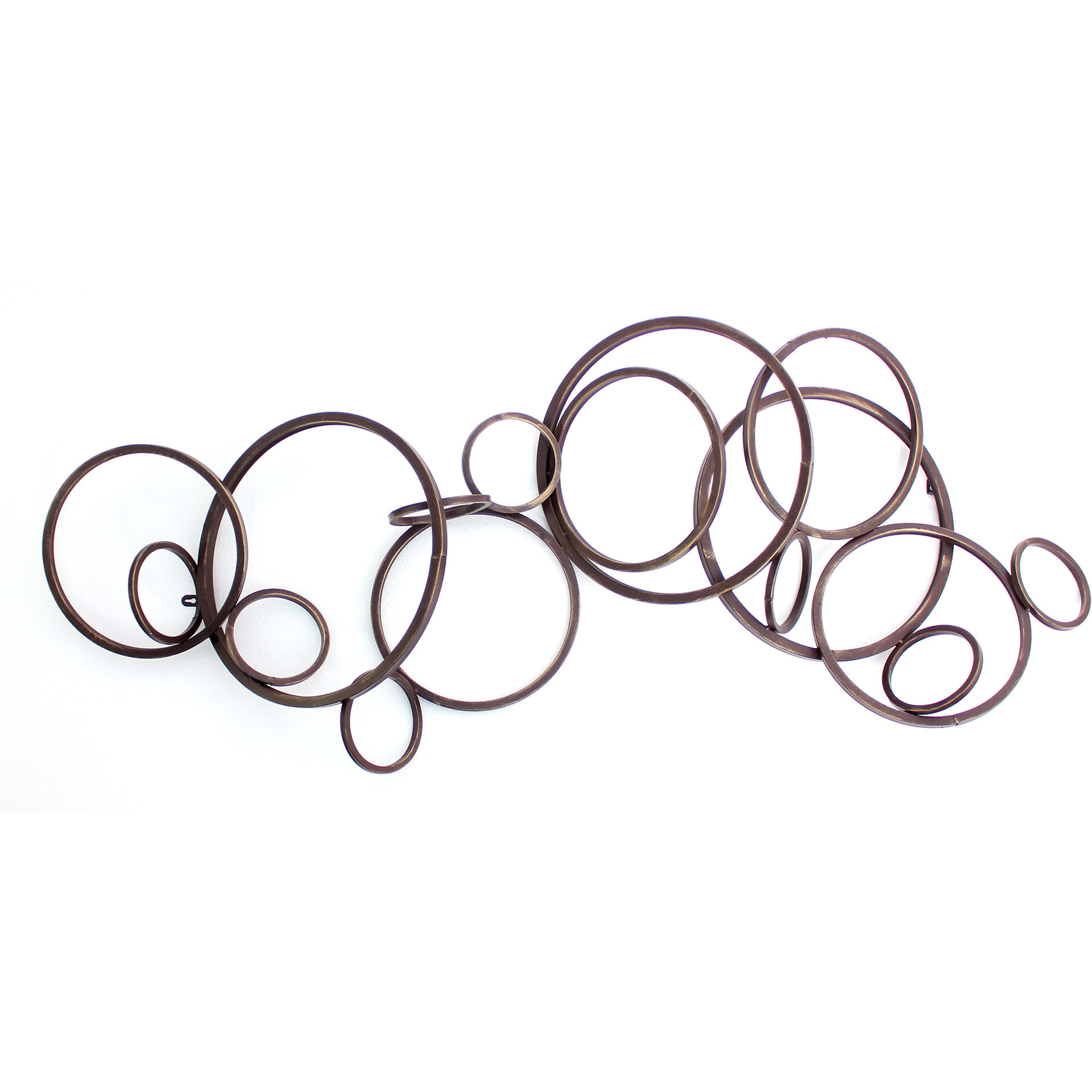 6.75 X 21.5 X 55.5 Silver Industrial Metallic Multi Circle Wall Decor