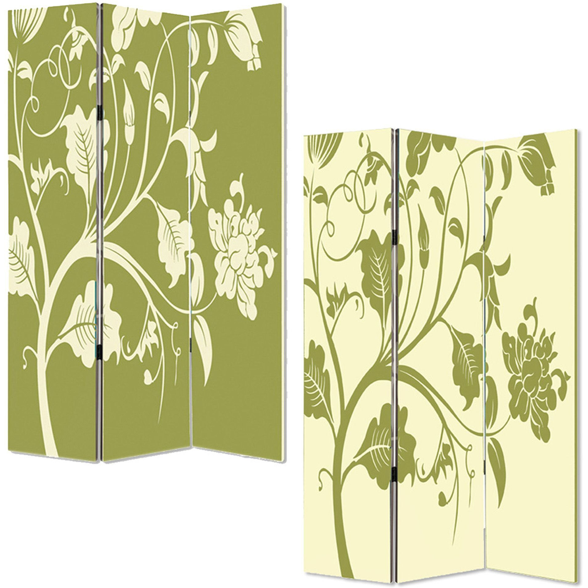 1"" X 48"" X 72"" Multi Color Wood Canvas  3 Panel Screen