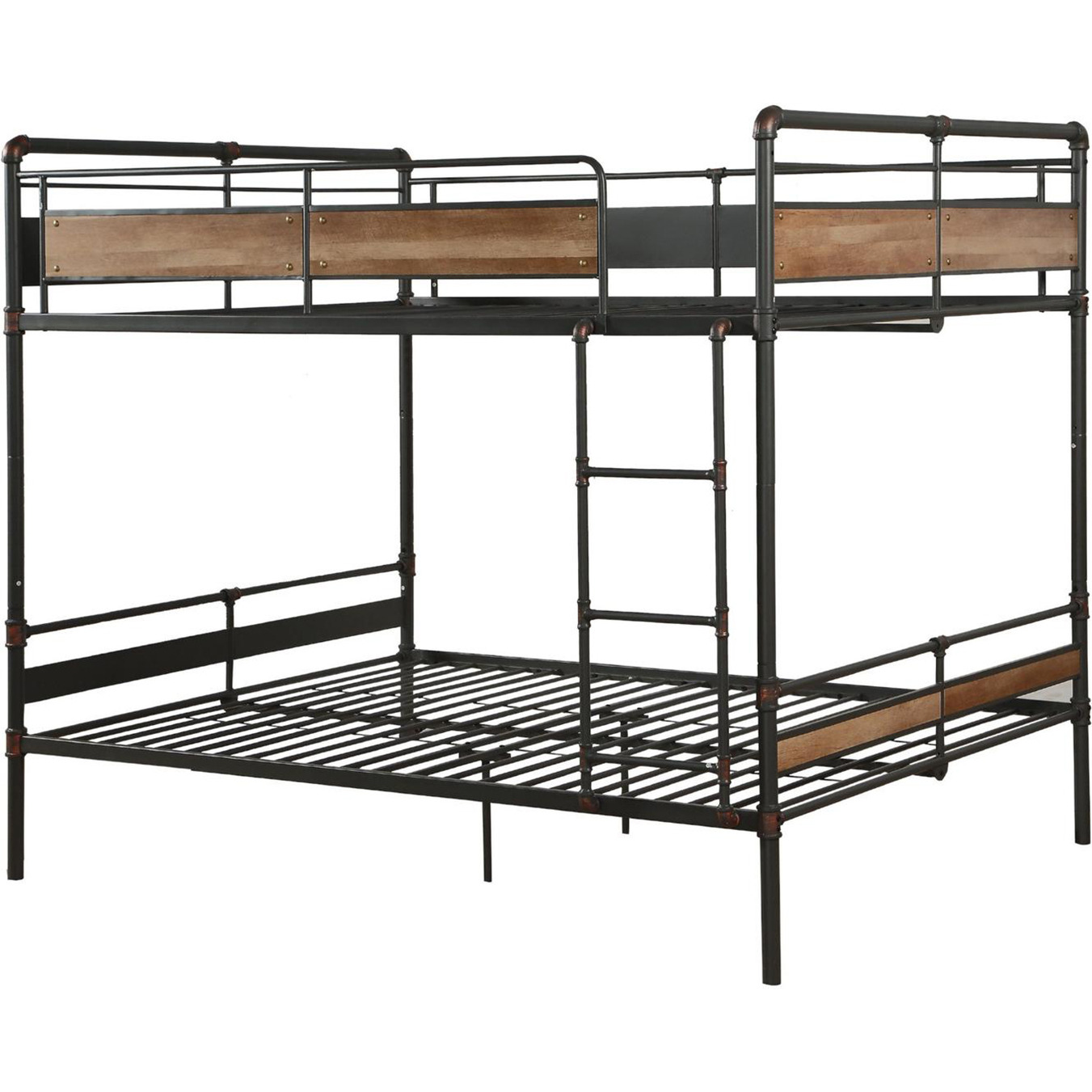 83"" X 65"" X 68"" Sandy Black  Dark Bronze Handbrushed Queen Over Queen Bunk Bed