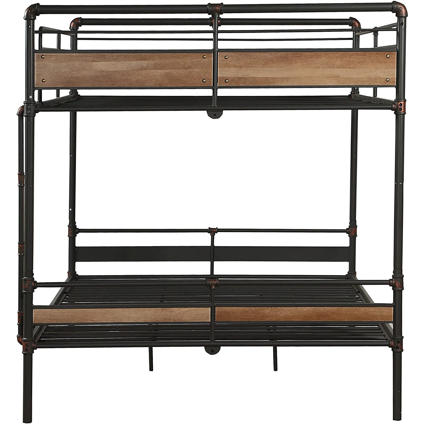 83"" X 65"" X 68"" Sandy Black  Dark Bronze Handbrushed Queen Over Queen Bunk Bed
