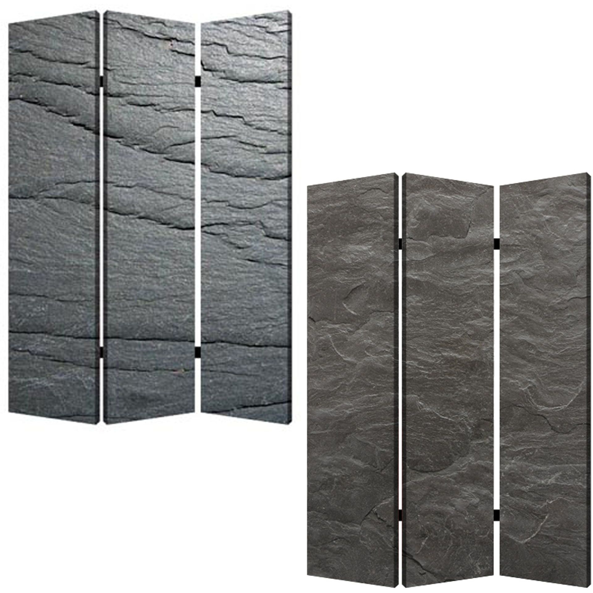 1"" X 48"" X 72"" Multi Color Wood Canvas Black Slate  Screen