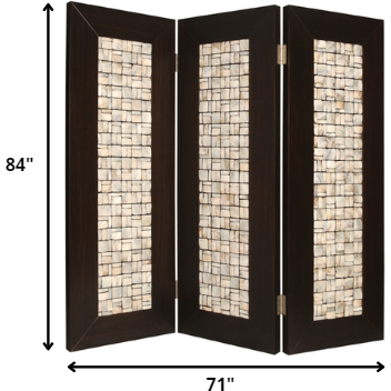 1"" X 71"" X 84"" Brown Wood  Screen