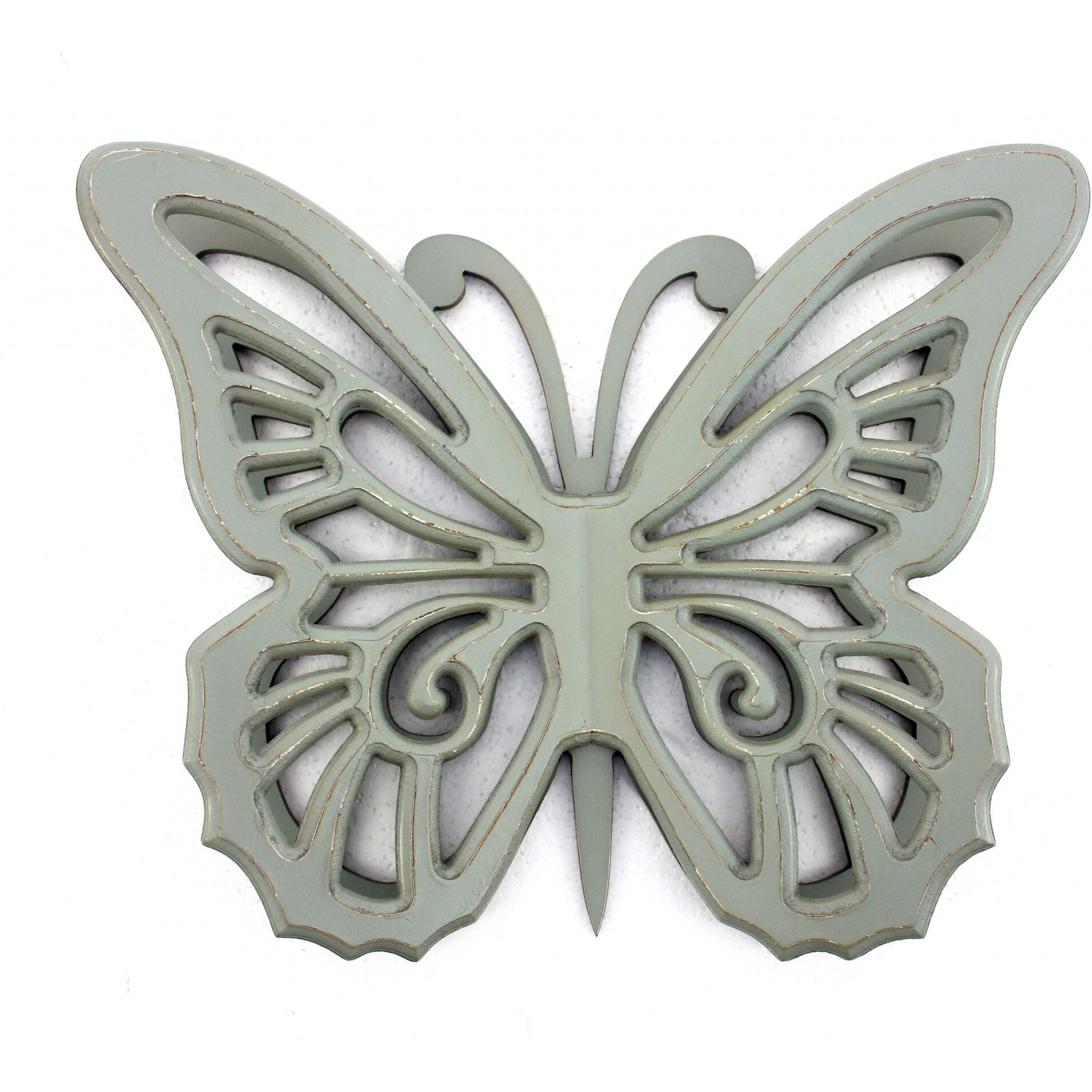 18.5"" X 23"" X 4"" Gray Rustic Butterfly Wooden  Wall Decor