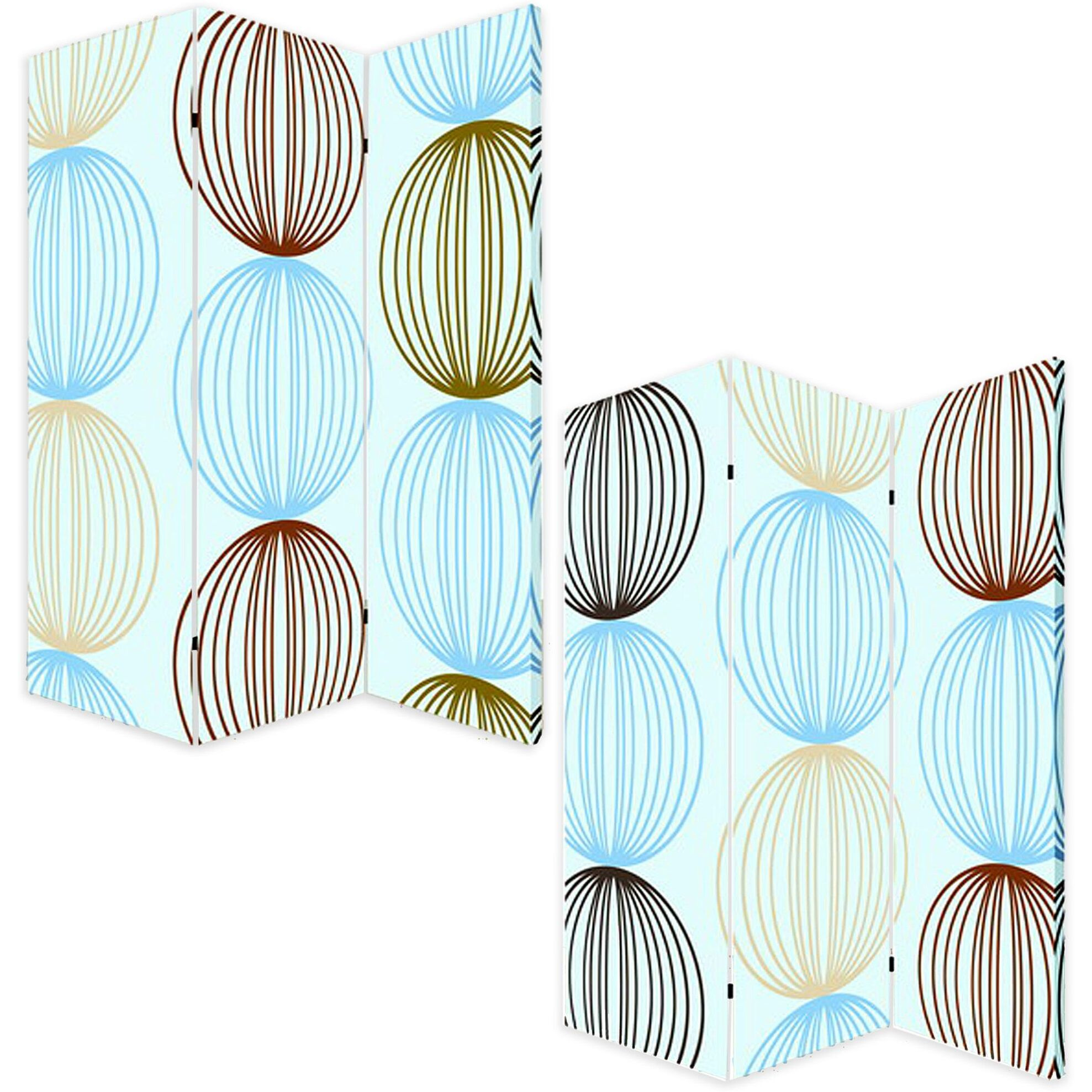 1 X 48 X 72 Multi Color Wood Canvas Sphere  Screen