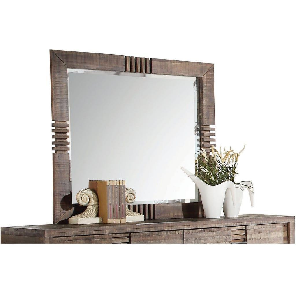 Reclaimed Oak Finish Rectangular Mirror
