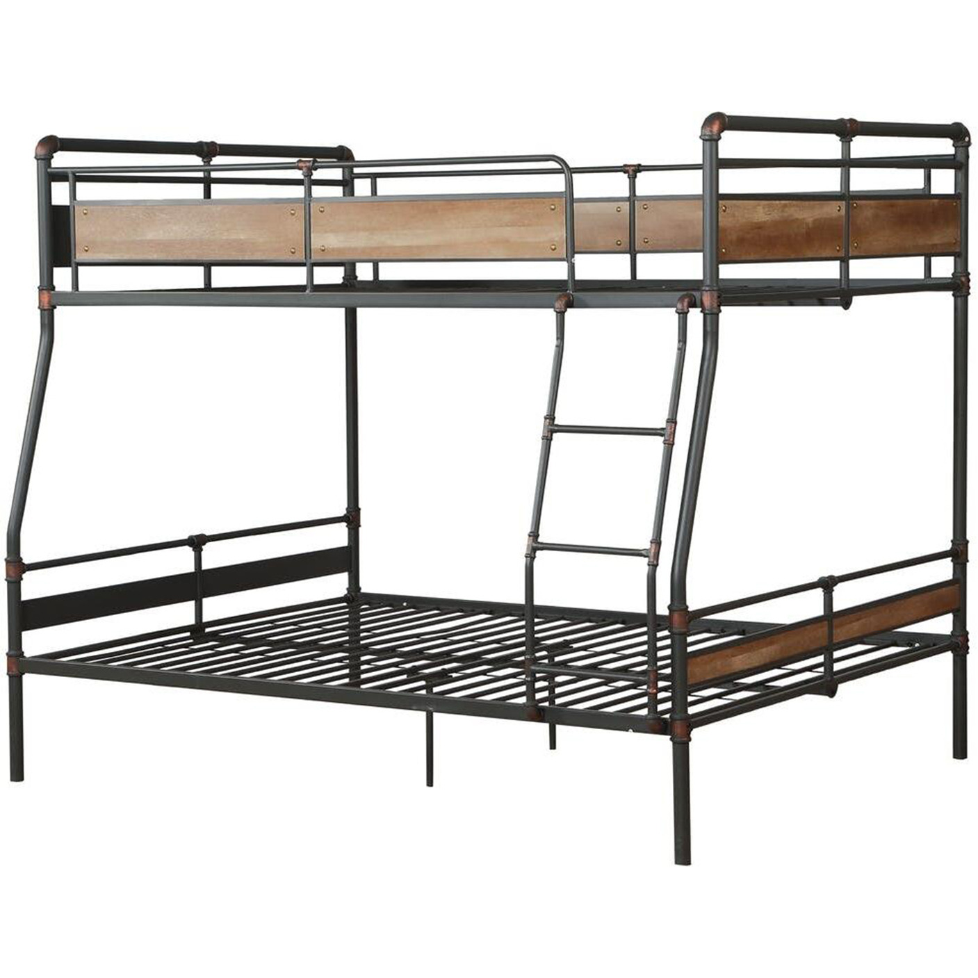 83"" X 65"" X 68"" Sandy Black  Dark Bronze Handbrushed Full Xl Over Queen Bunk Bed