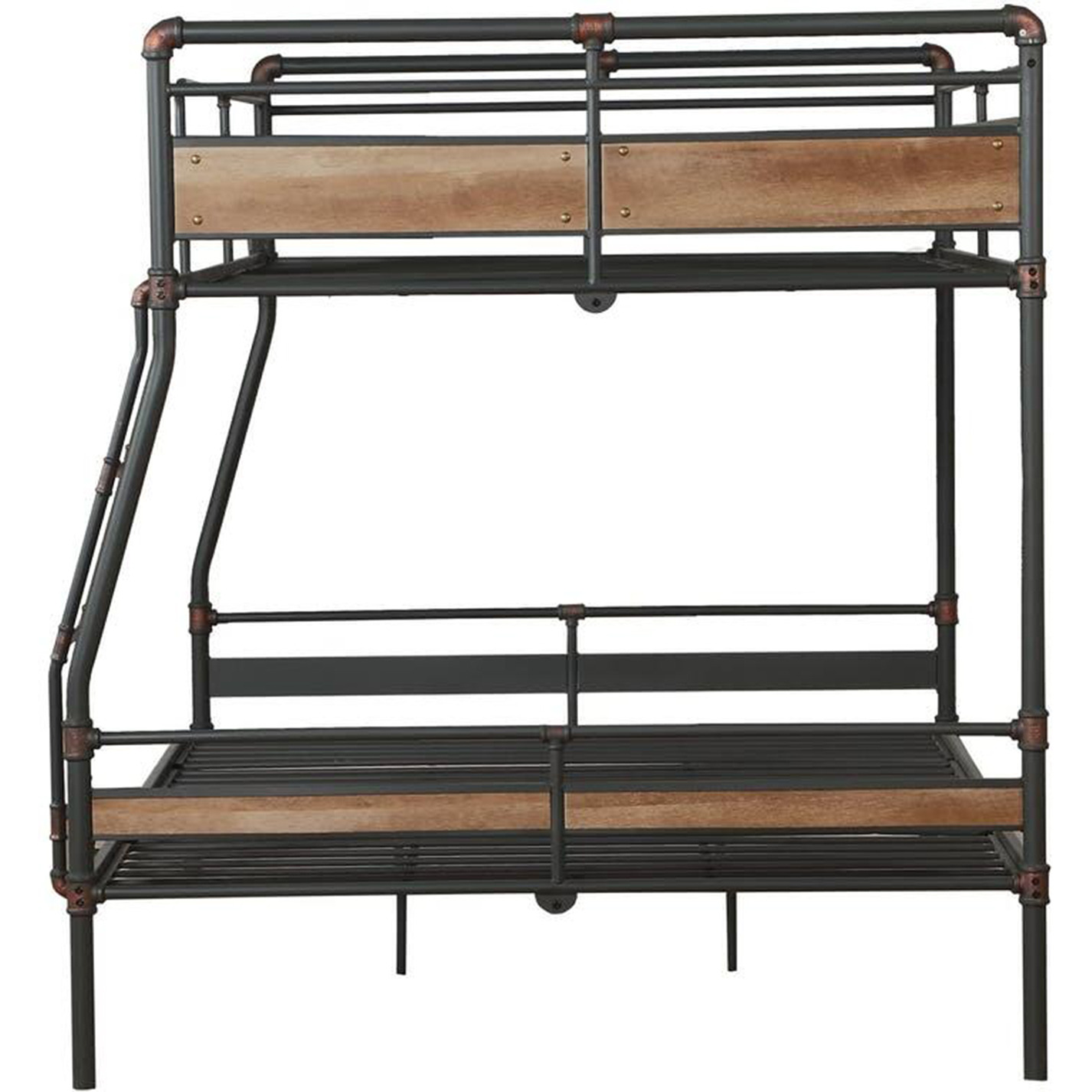 83"" X 65"" X 68"" Sandy Black  Dark Bronze Handbrushed Full Xl Over Queen Bunk Bed