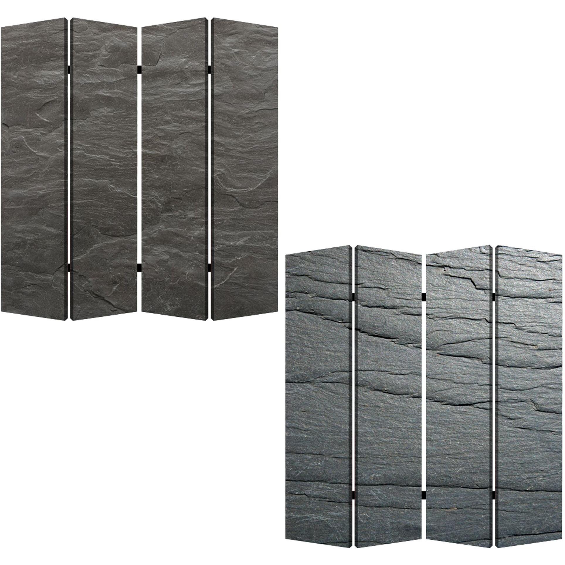 1"" X 84"" X 84"" Multi Color Wood Canvas Black Slate  Screen