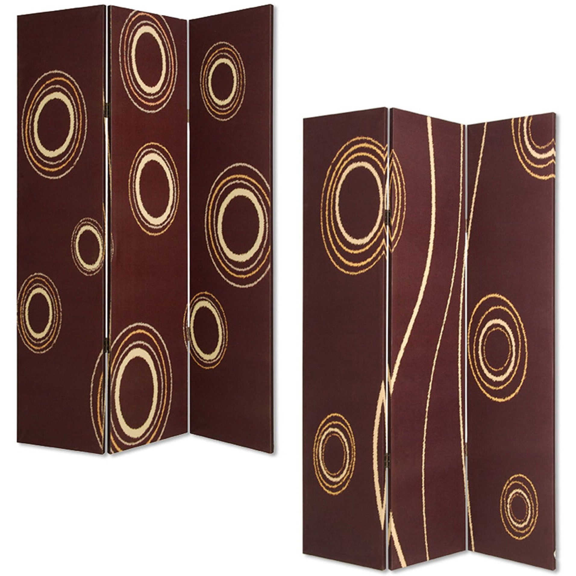 1"" X 48"" X 72"" Multi Color Wood Canvas 3 Panel Screen
