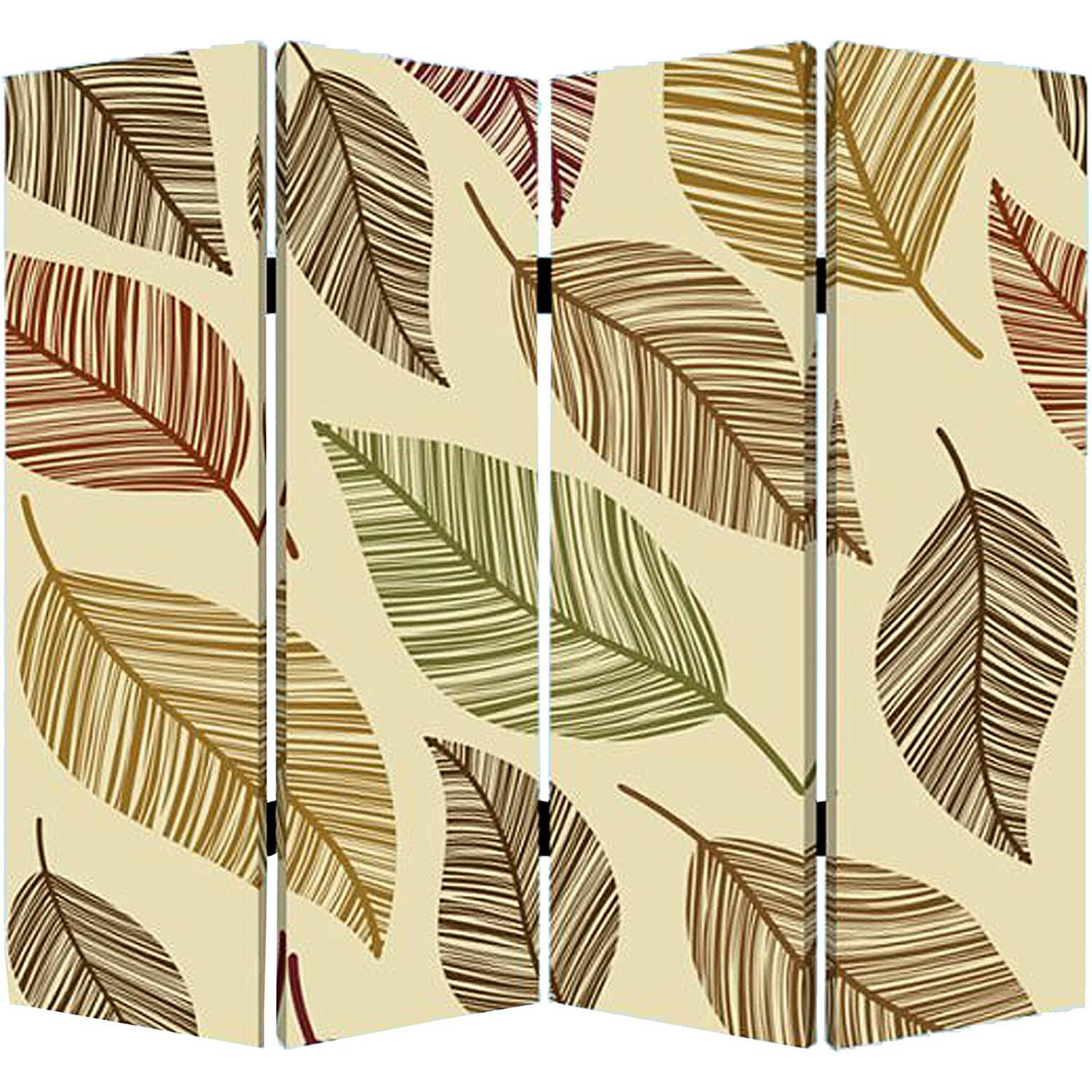 1 X 84 X 84 Multi Color Wood Canvas Perpetual Leaf  Screen
