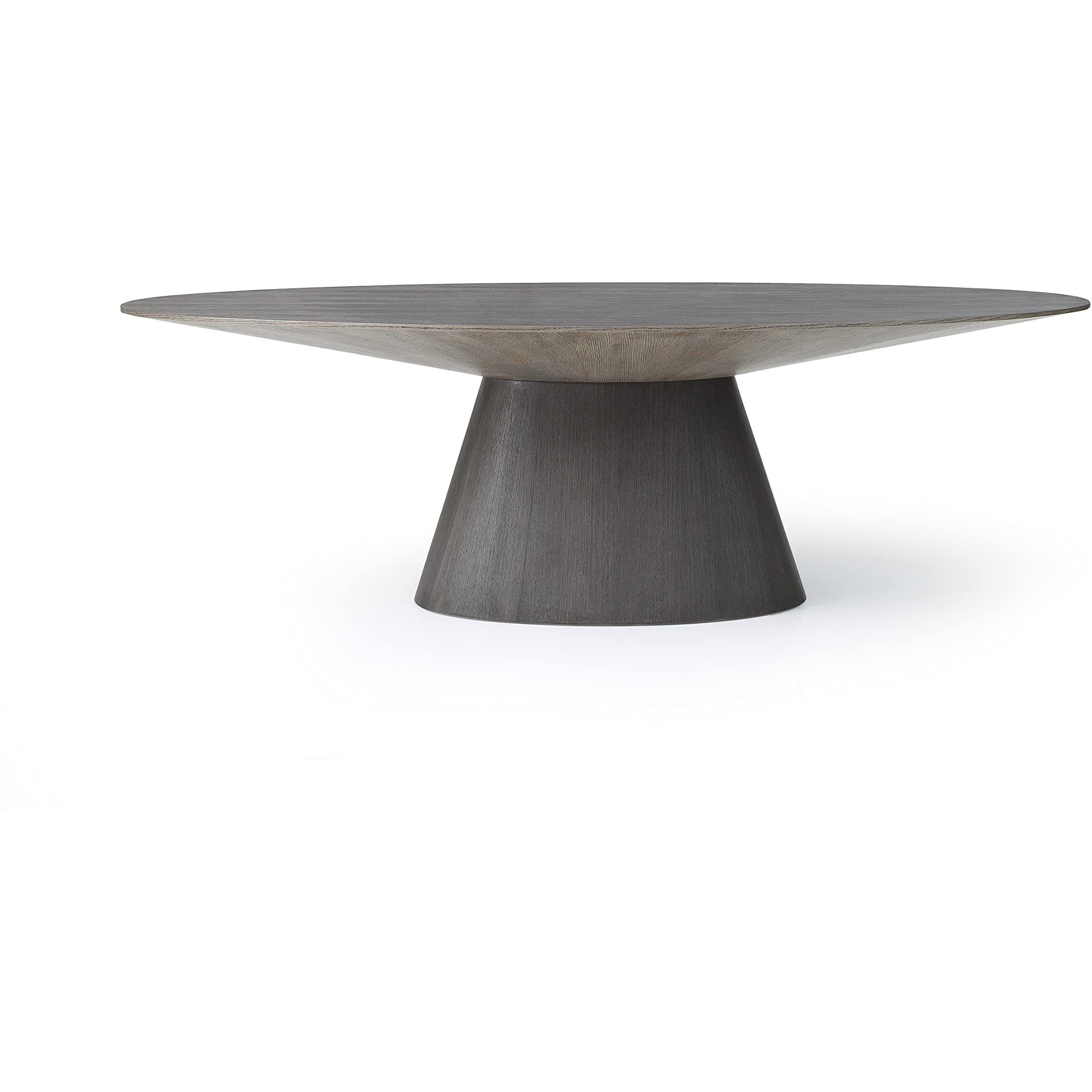 Bruno Oval Dining Table  Grey Oak Veneer