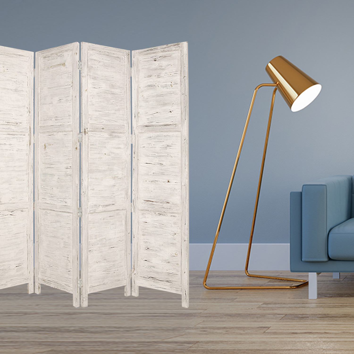 1"" X 76"" X 84"" White Wood Screen