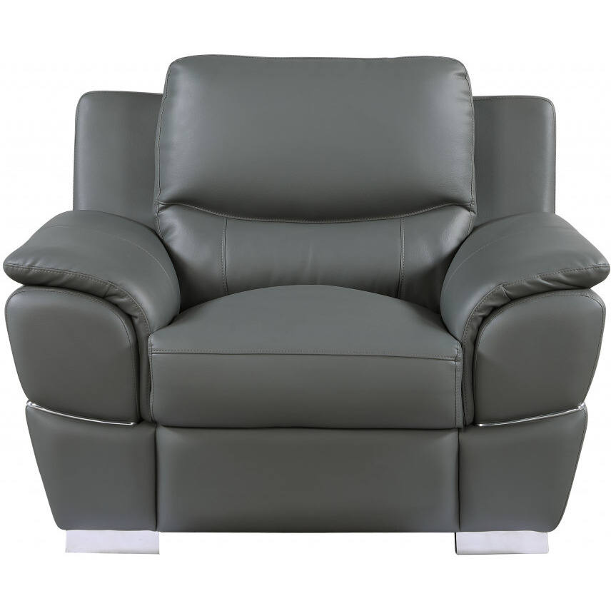 37"" Grey Chic Leather Recliner Chair