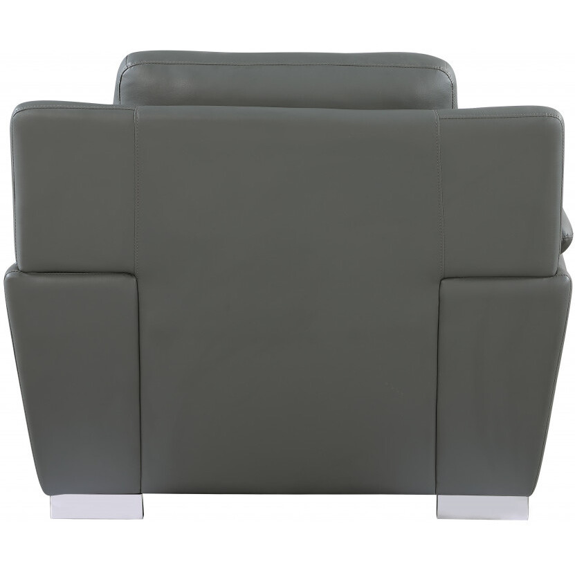 37"" Grey Chic Leather Recliner Chair