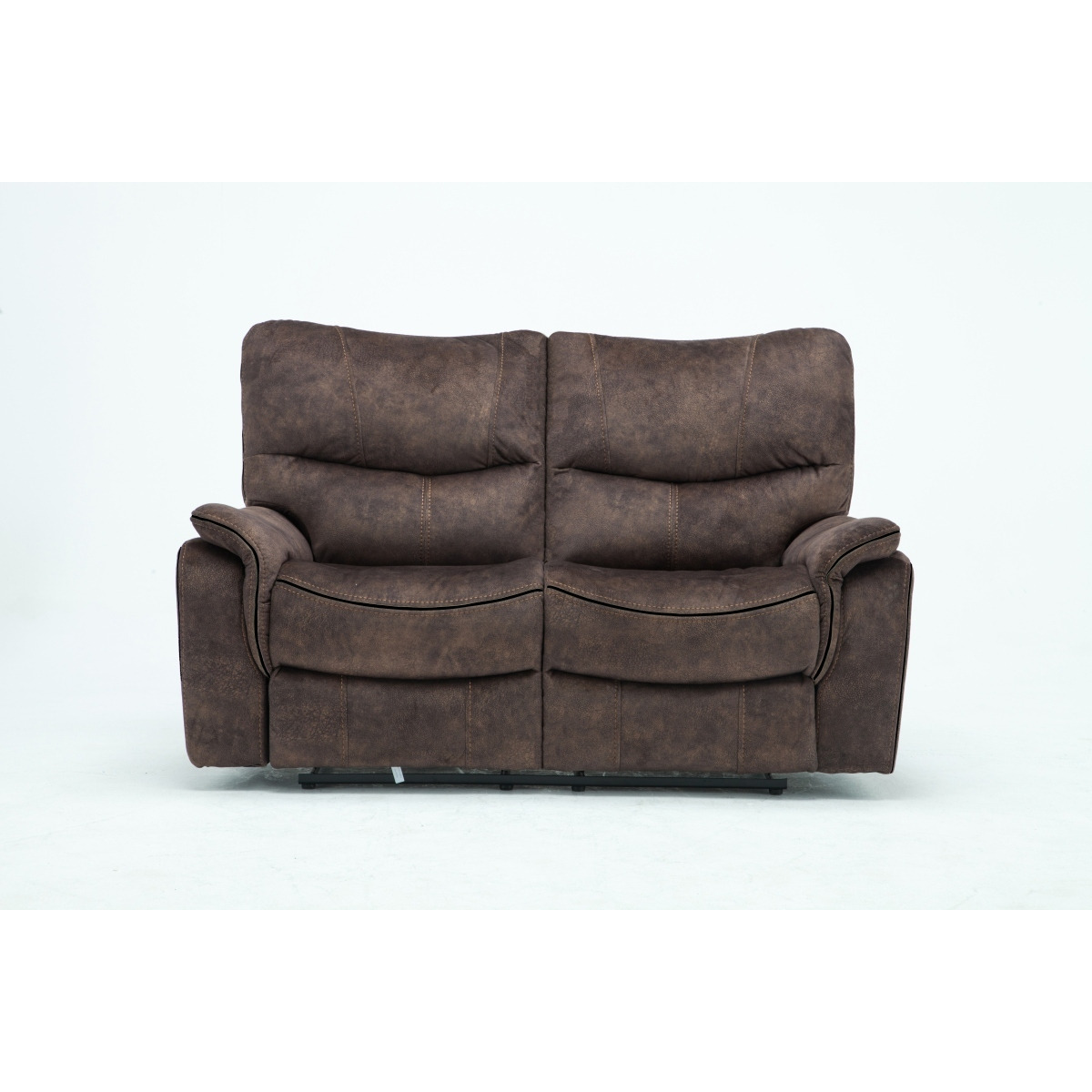 40"" Elegant Dark Brown Fabric Loveseat