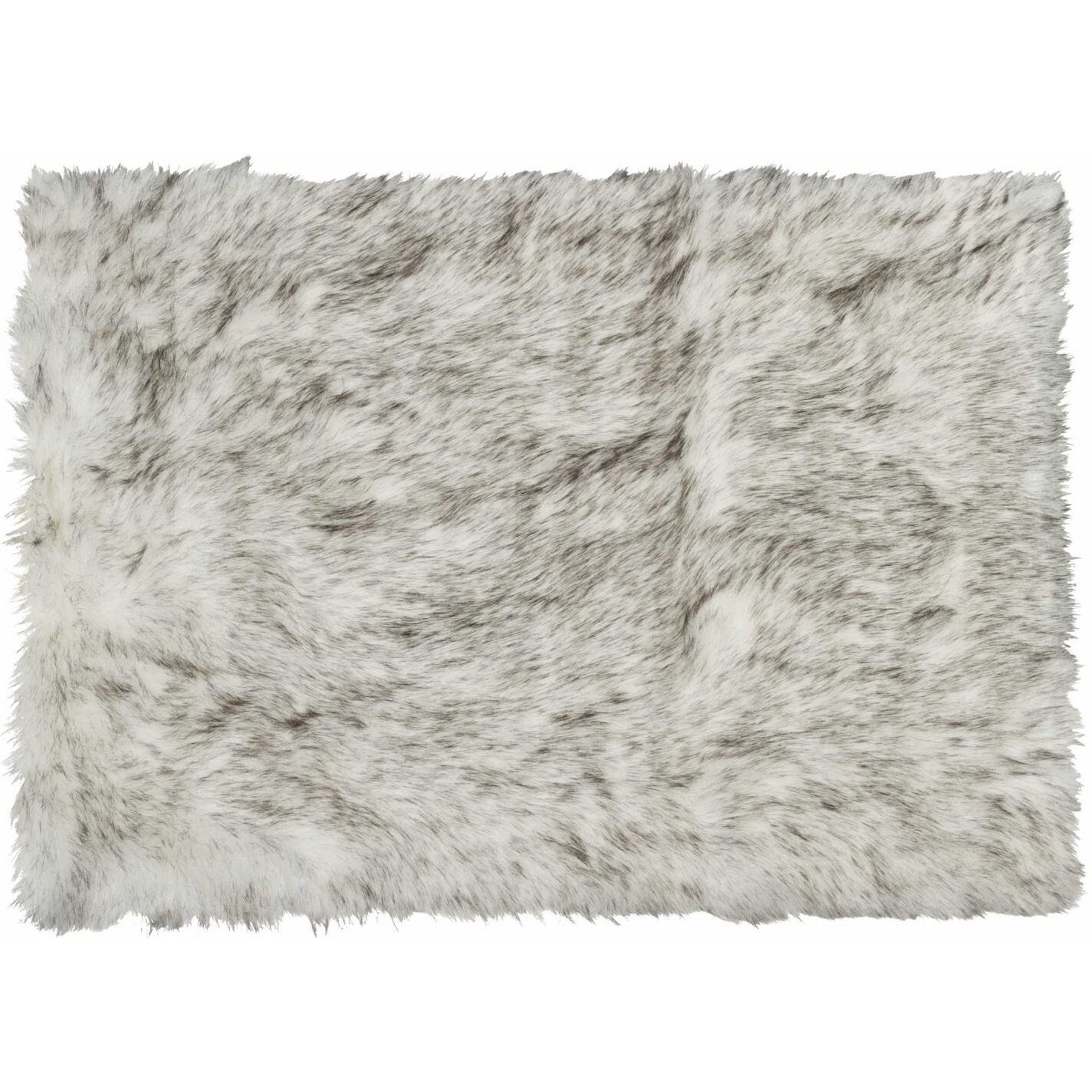 24"" X 36""  Gradient Grey Faux Fur Rectangular Area Rug