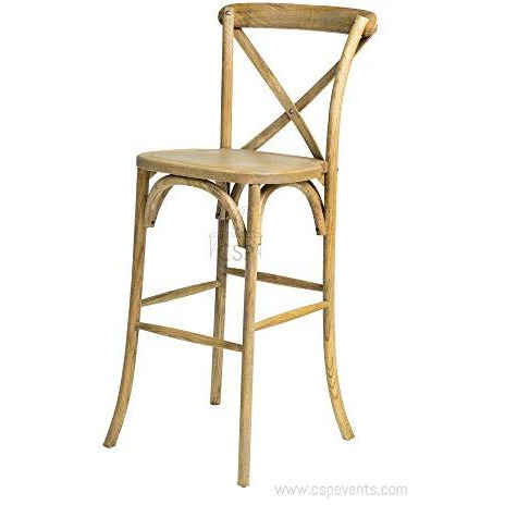Commerical Seating Products Rustic Tinted Raw Crossback Bar Stool Chairs