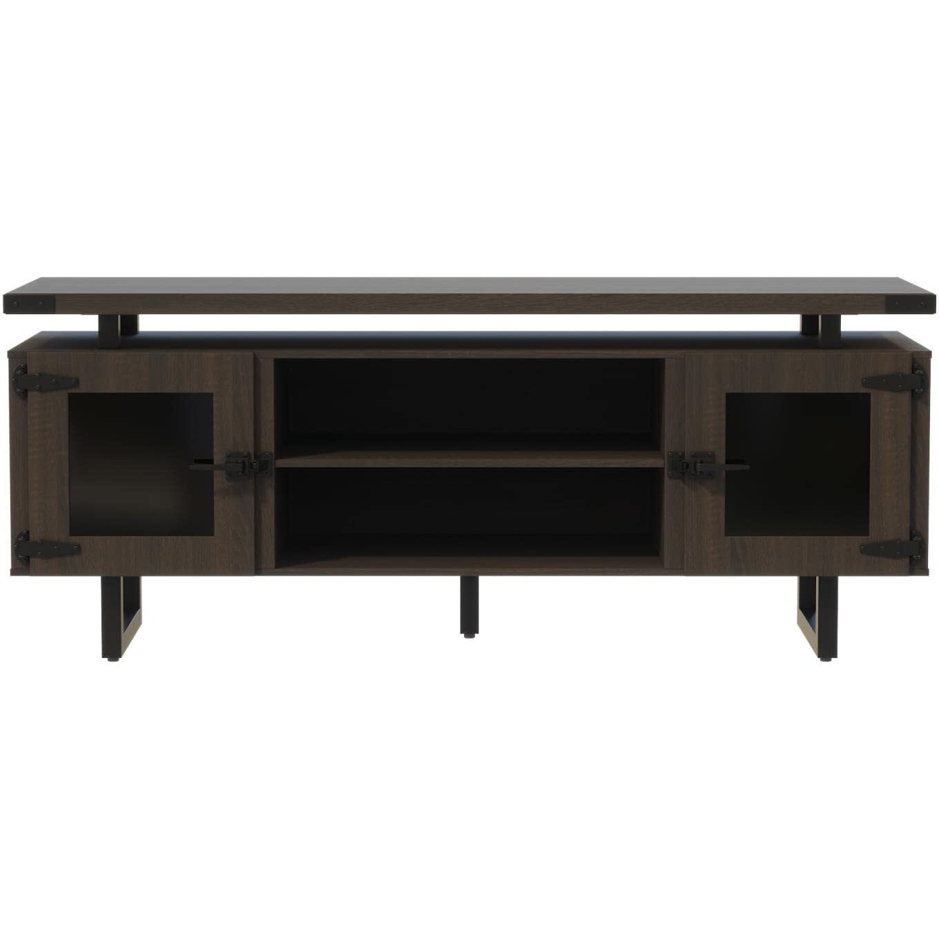 Mirella Low Wall Cabinet Glass Doors Southern Tobacco