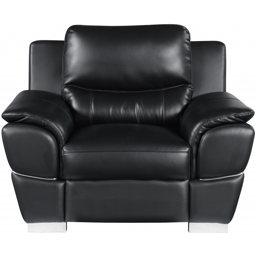 37"" Black Chic Leather Recliner Chair
