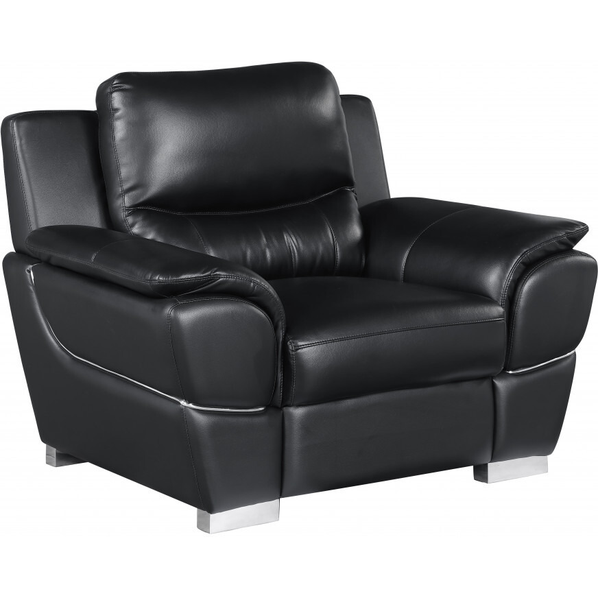 37"" Black Chic Leather Recliner Chair