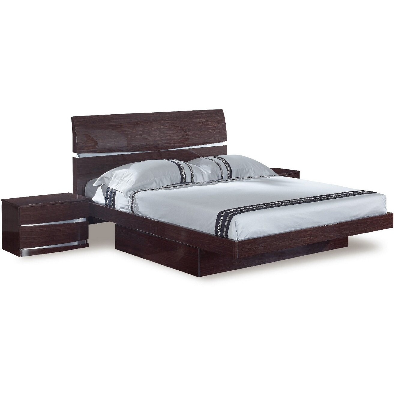 85'"" X 72'""  X 42.5'"" Modern California King Wenge High Gloss Bed