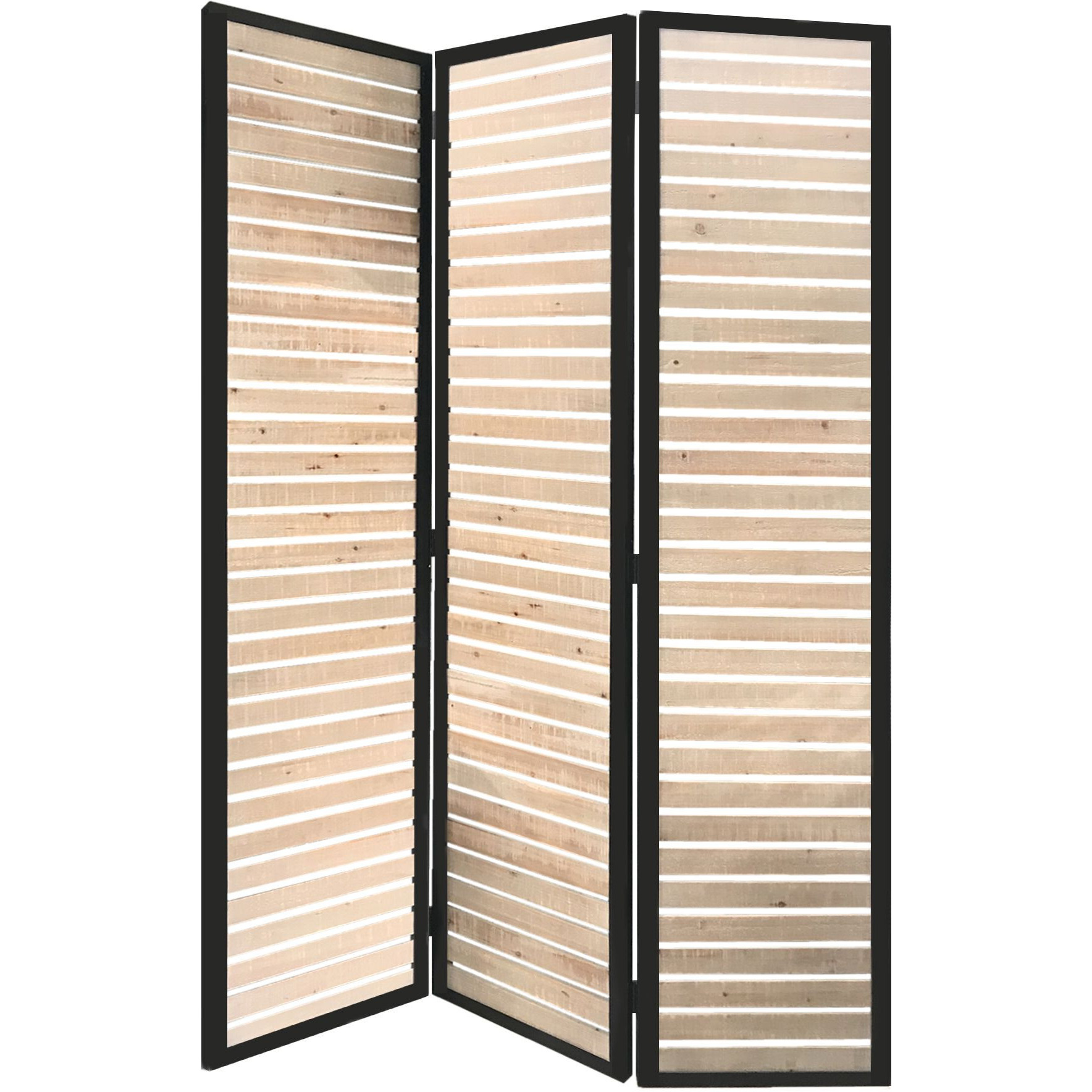 41 X 1.5 X 67 Natural Brown Wood And Metal  Screen