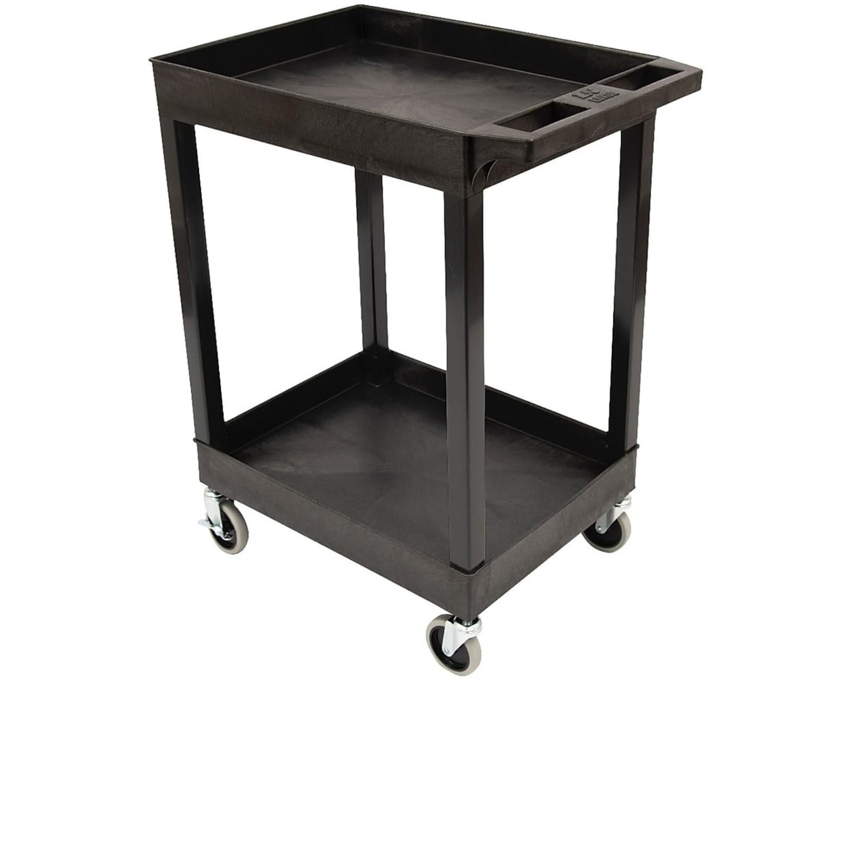 24 X 18 Plastic Utility Tub Cart - Two Shelf-Black