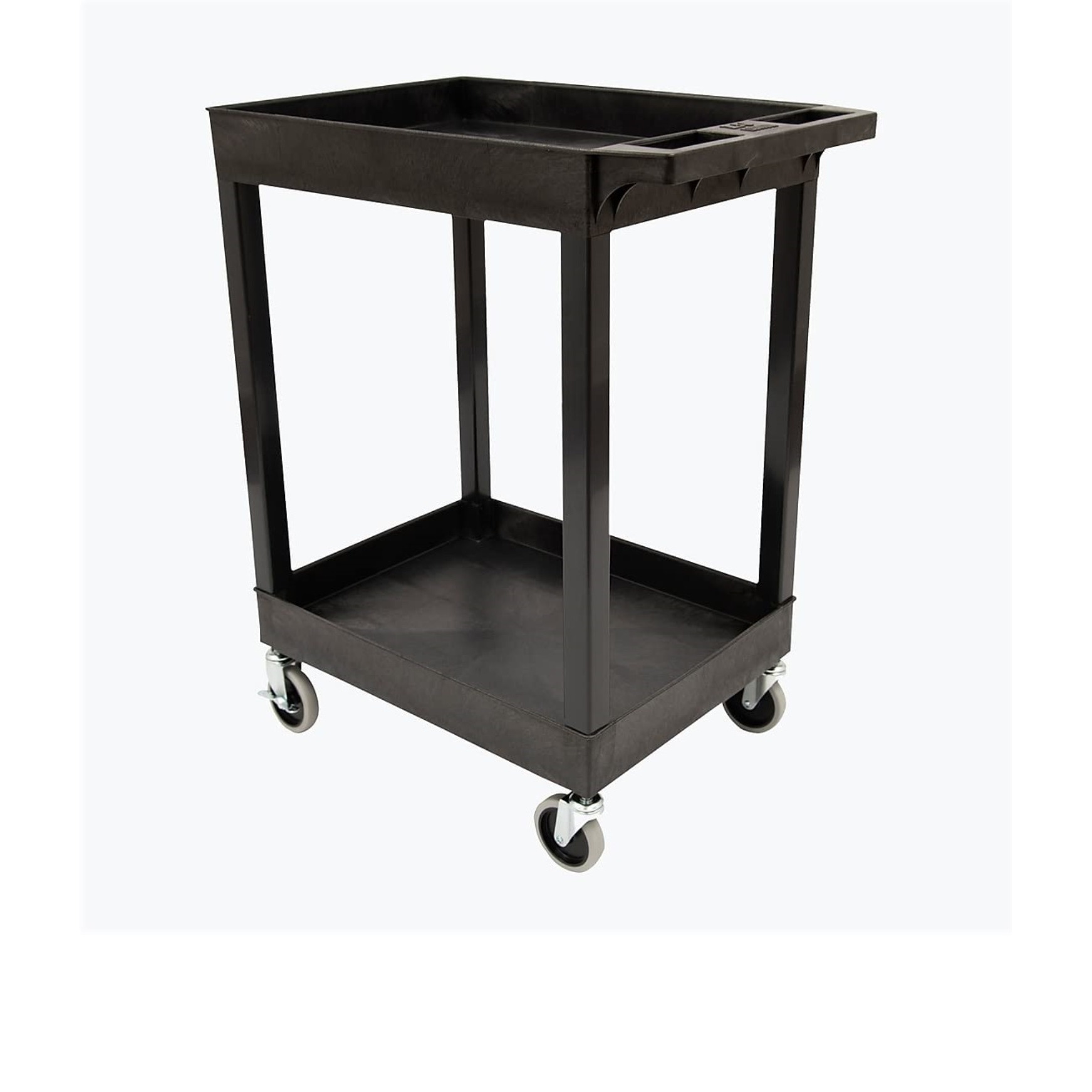 24 X 18 Plastic Utility Tub Cart - Two Shelf-Black