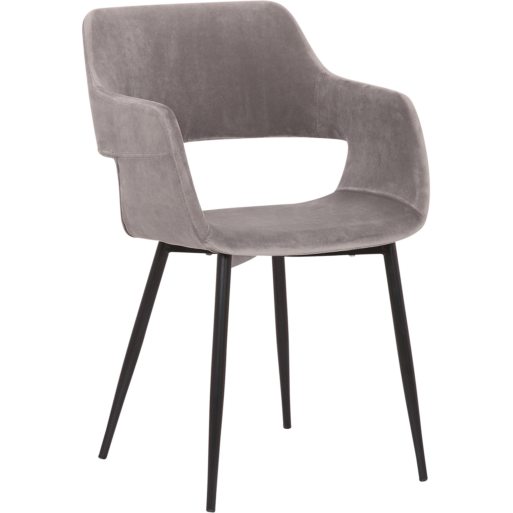 Ariana Mid-Century Grey Open Back Dining Accent Chair