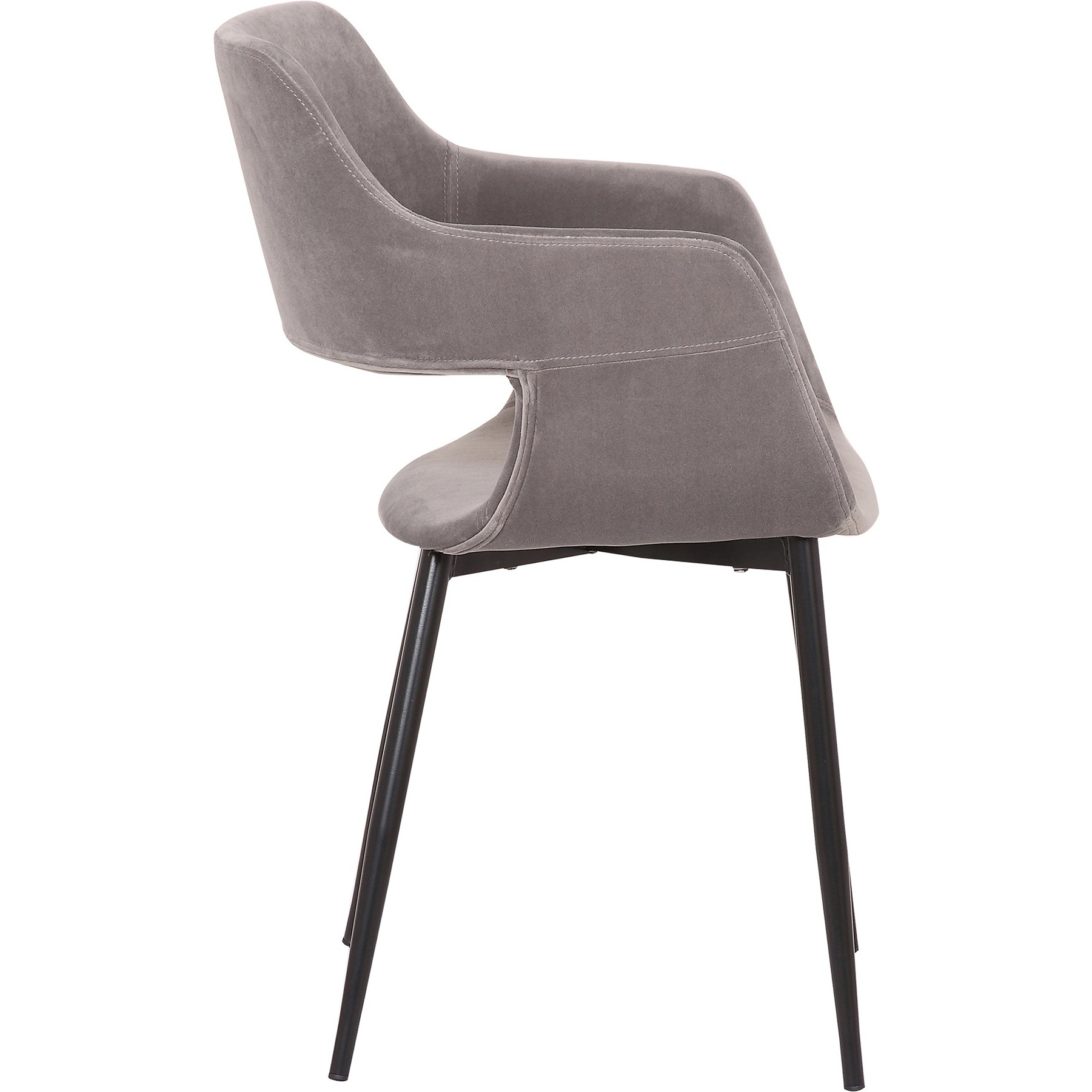 Ariana Mid-Century Grey Open Back Dining Accent Chair