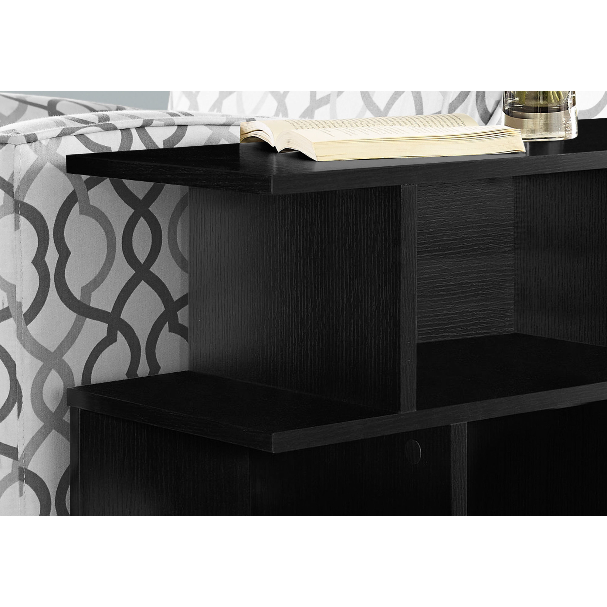 11.75"" X 23.75"" X 23.75"" Black Particle Board Laminate  Accent Table
