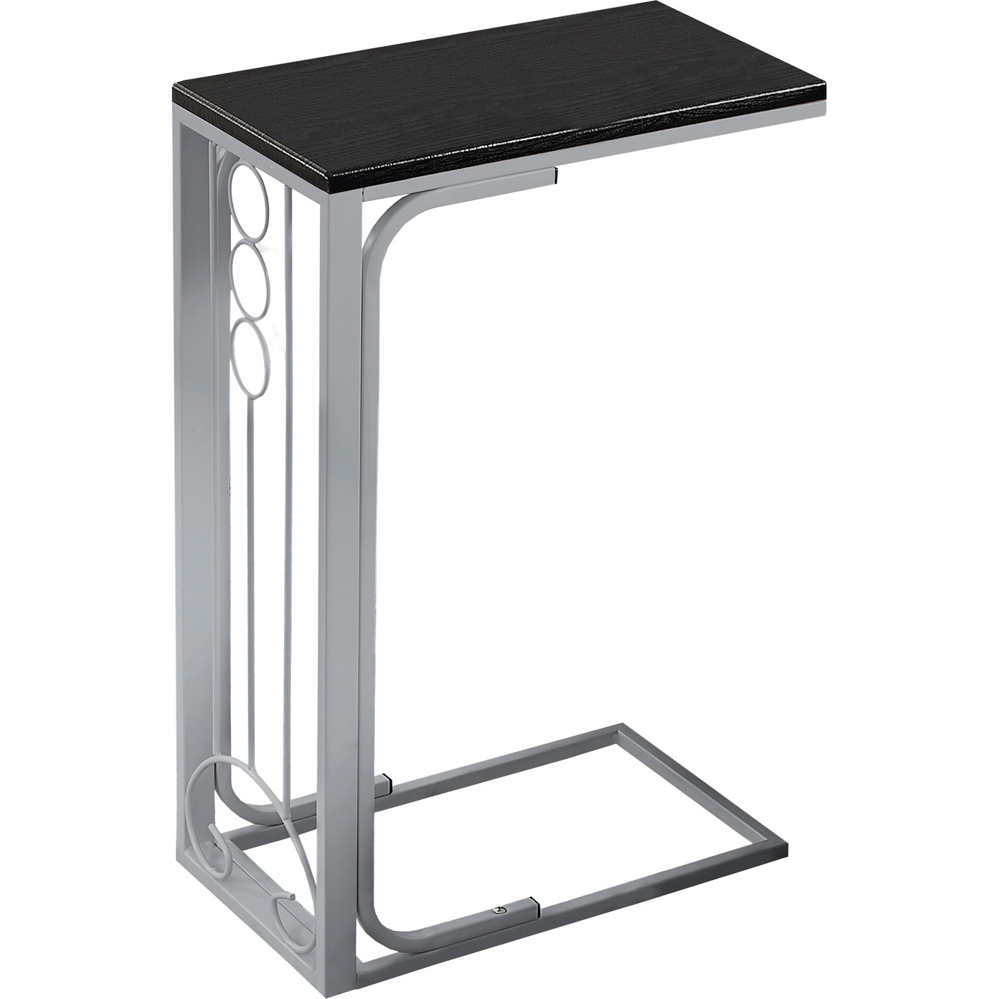 16"" X 9"" X 24.5"" Blacksilver Mdf And Metal Accent Table
