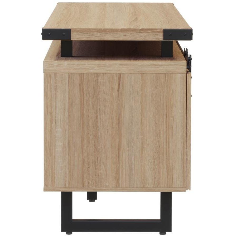 Mirella Low Wall Cabinet Wood Doors Sand Dune