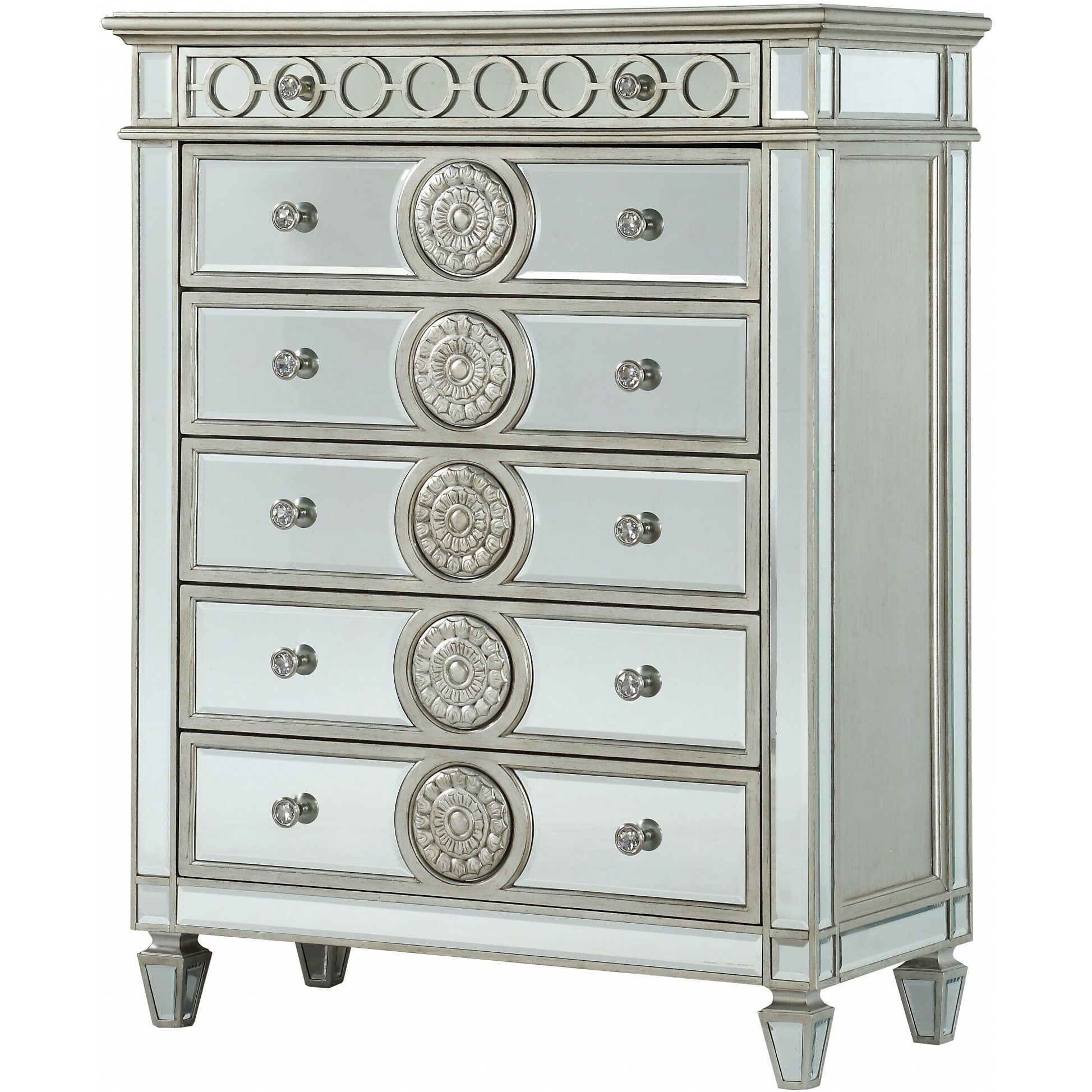 21"" X 44"" X 56"" Mirrored Wood Chest