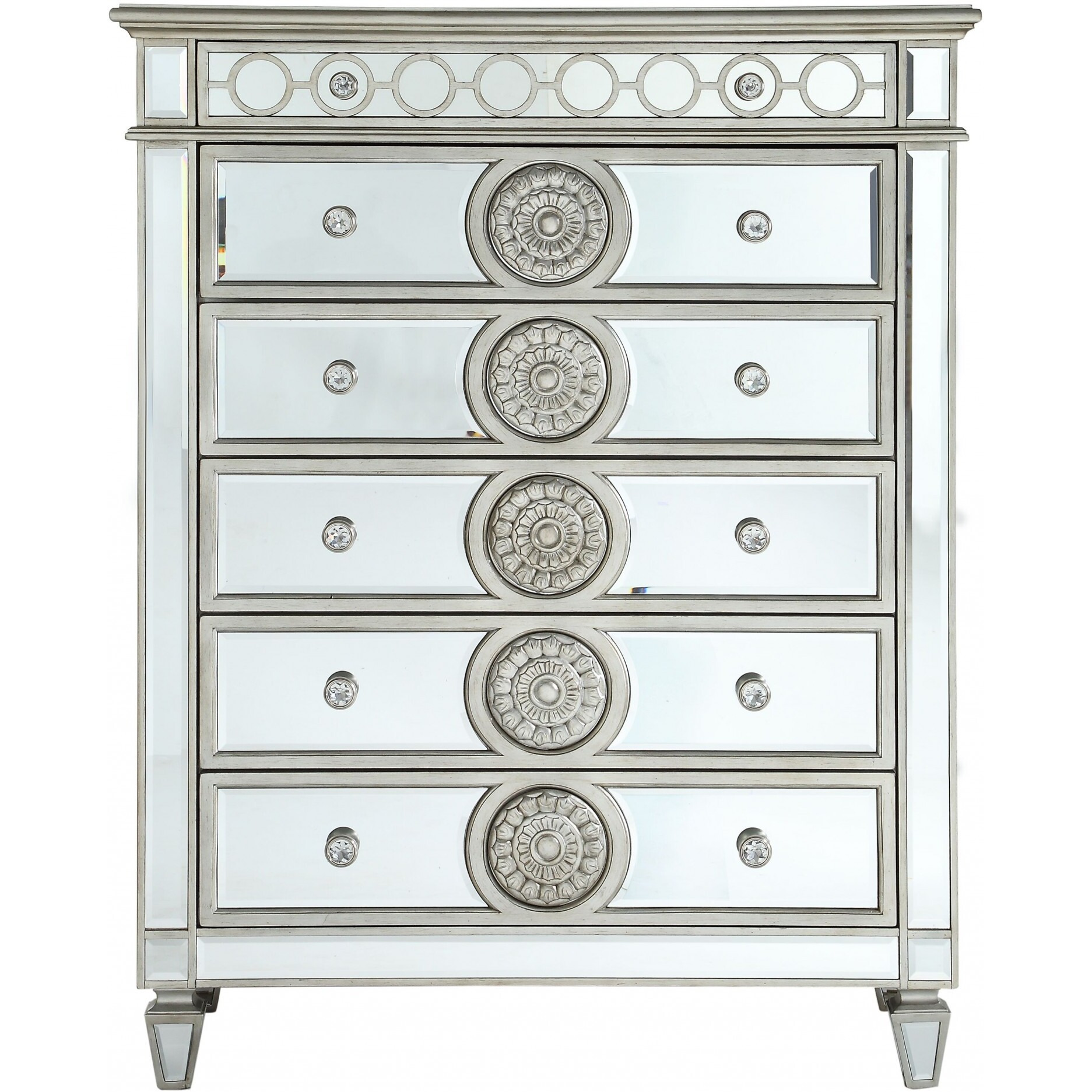 21"" X 44"" X 56"" Mirrored Wood Chest