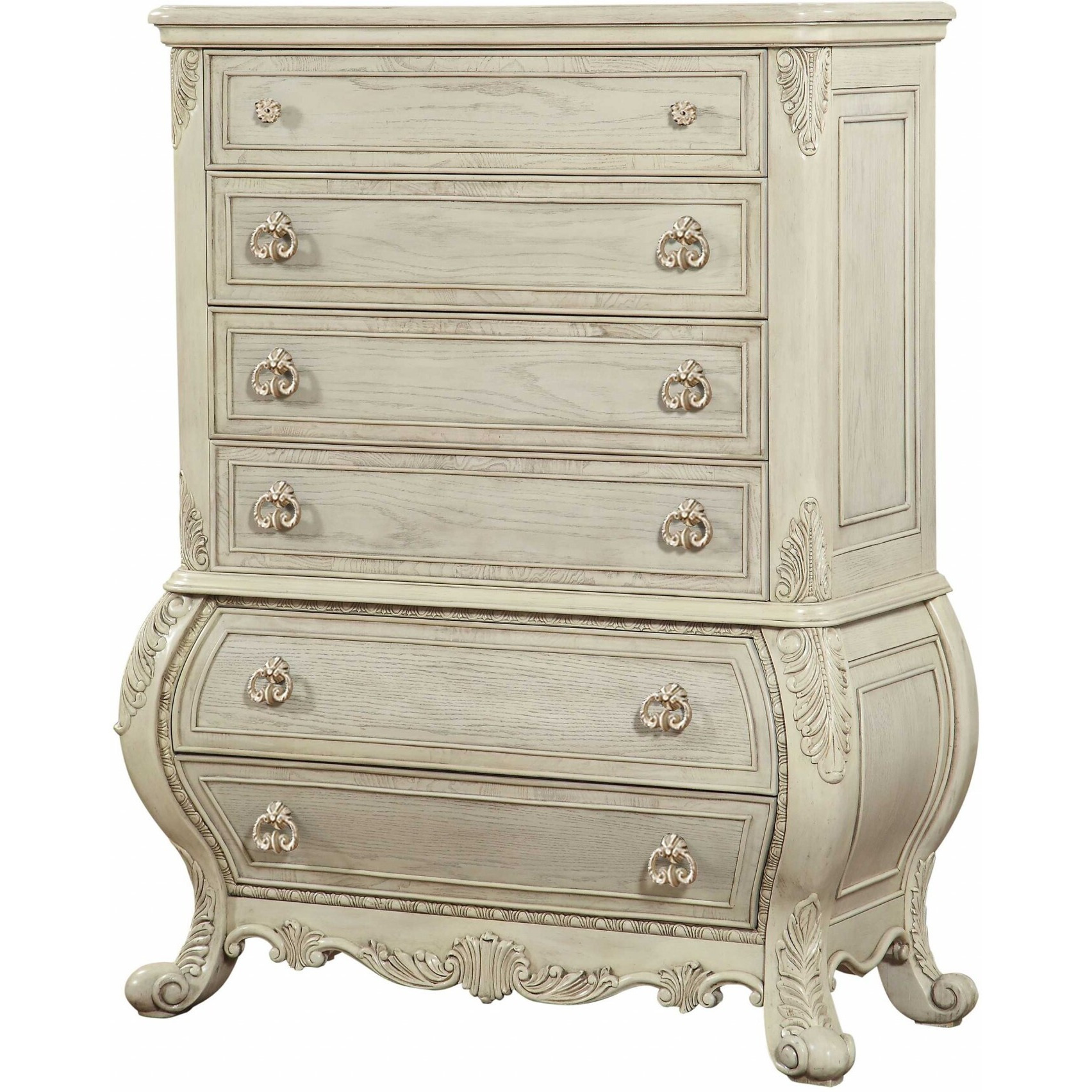 21"" X 42"" X 57"" Antique White Wood Chest