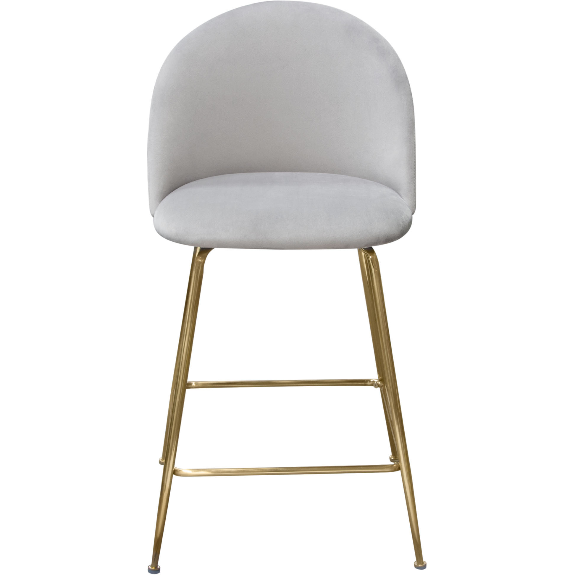 Lilly Set Of (2) Counter Height Chairs In Grey Velvet W/ Brushed Gold Metal Legs By Diamond Sofa