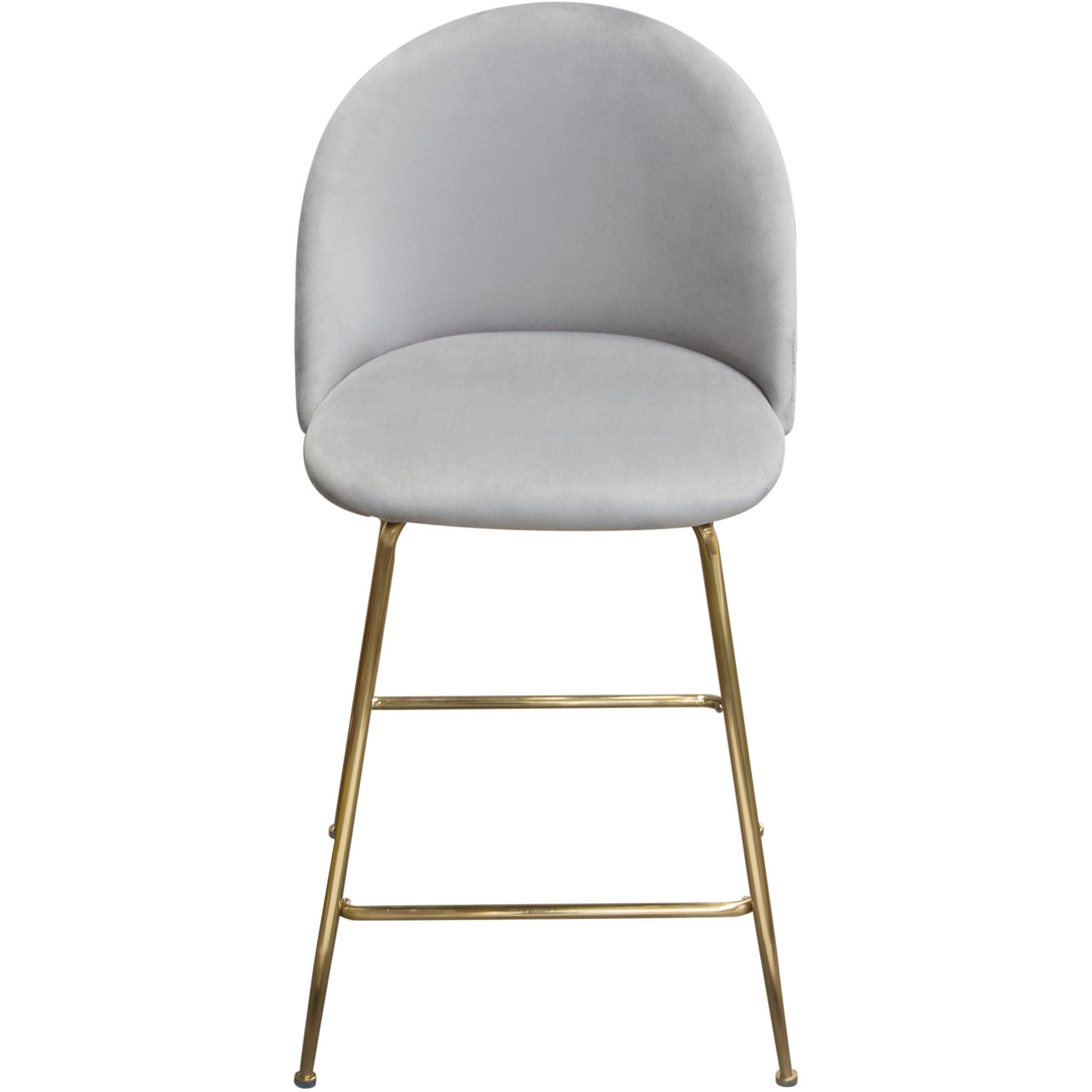 Lilly Set Of (2) Counter Height Chairs In Grey Velvet W/ Brushed Gold Metal Legs By Diamond Sofa