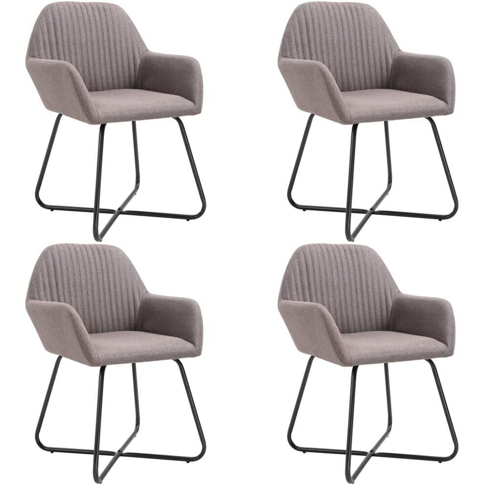 Vidaxl Dining Chairs 4 Pcs Taupe Fabric