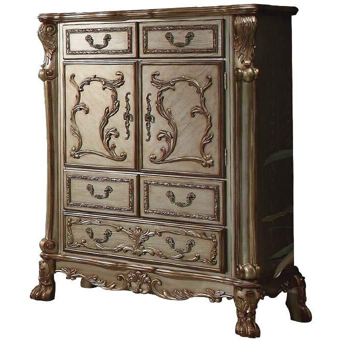 Homeroots Wood  Poly Resin 20 X 43 X 55 Gold Patina Bone Wood Poly Resin Chest